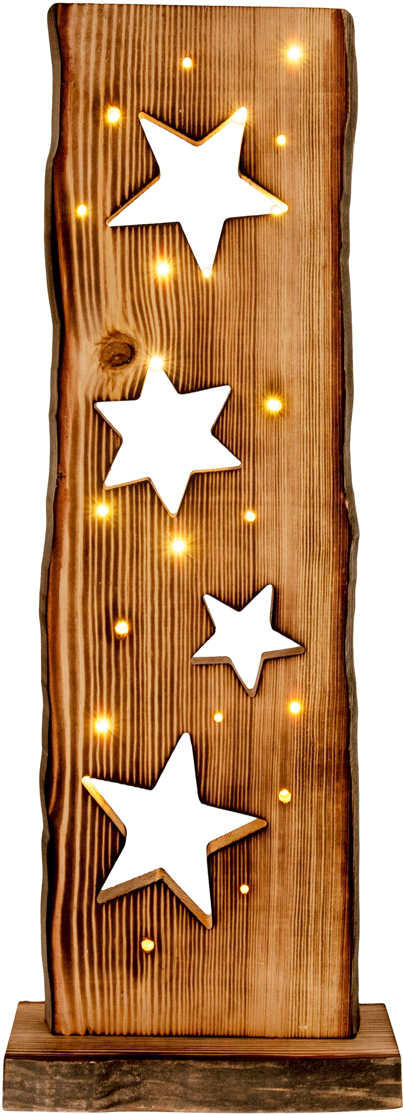 näve LED Gartenleuchte »LED-Holz-Weihnachtsleuchte mit Timerfunktion Sternemotiv, (6on/18off) 2800K,incl. incl. kaufen 23x aussen«, Batteriefach | Weihnachtsdeko LEDs BAUR