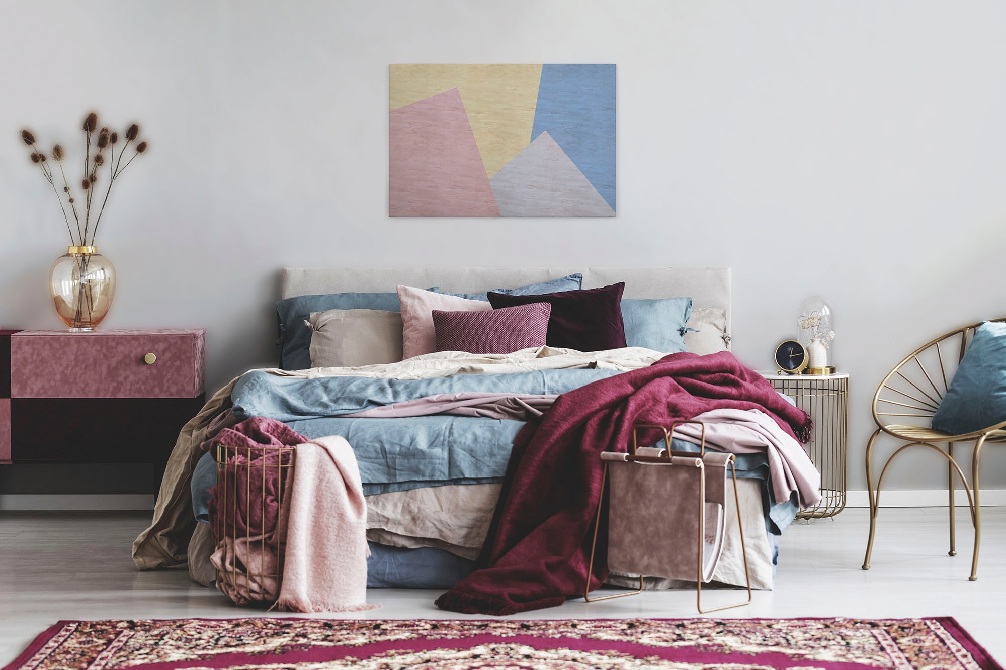 A.S. Création Leinwandbild »inlay 3«, Kunst-Abstrakt-Kinder, (1 St.), Keilrahmen Farben Bunt Grafisch Abstrakt Leinwand-Bild Wohnzimmer Wand