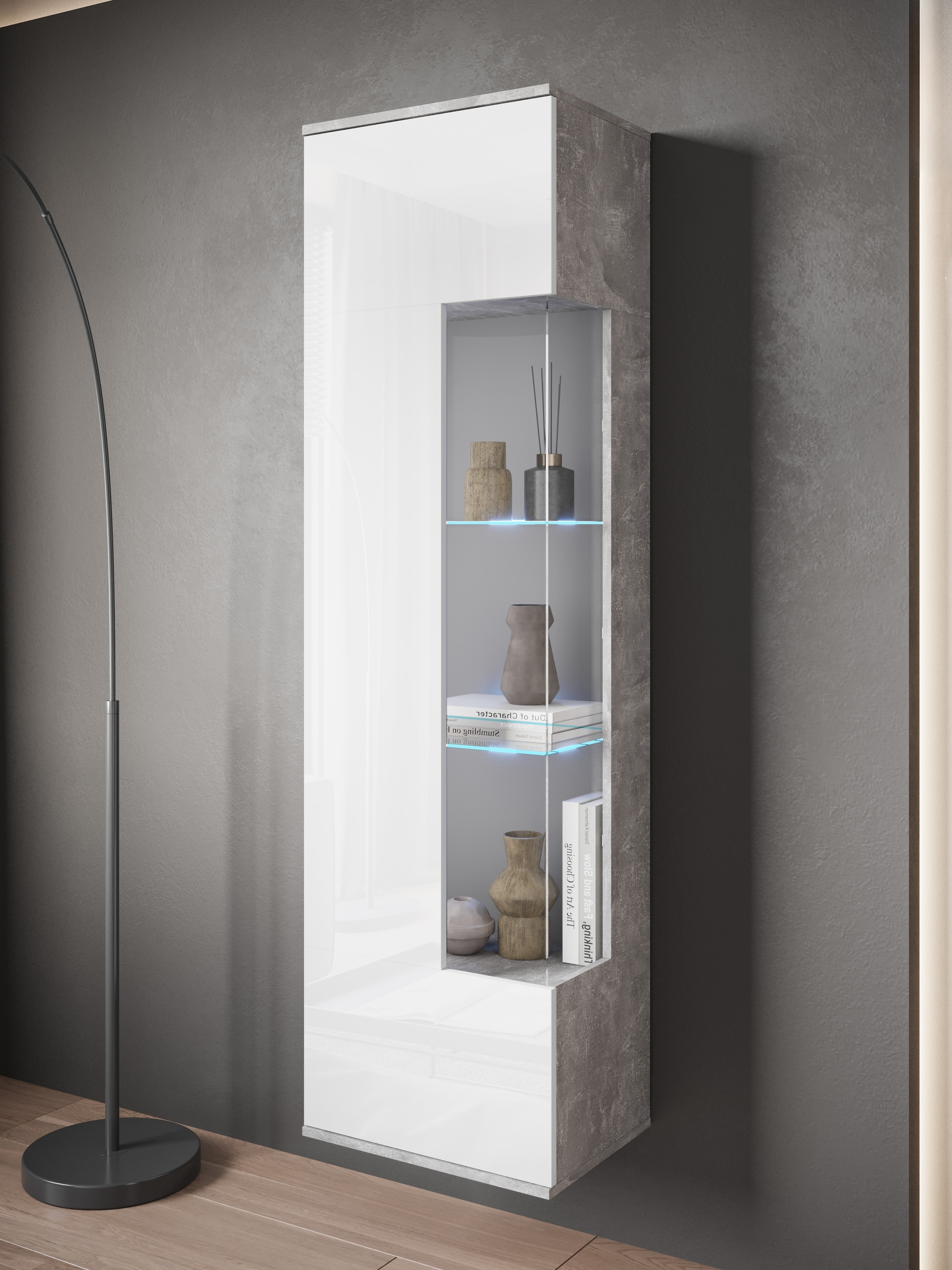 INOSIGN Vitrine »Kenia, stehend und hängend, Türanschlag wechselbar«, (1 St.), Vitrineschrank mit Glastüren 160 cm Höhe