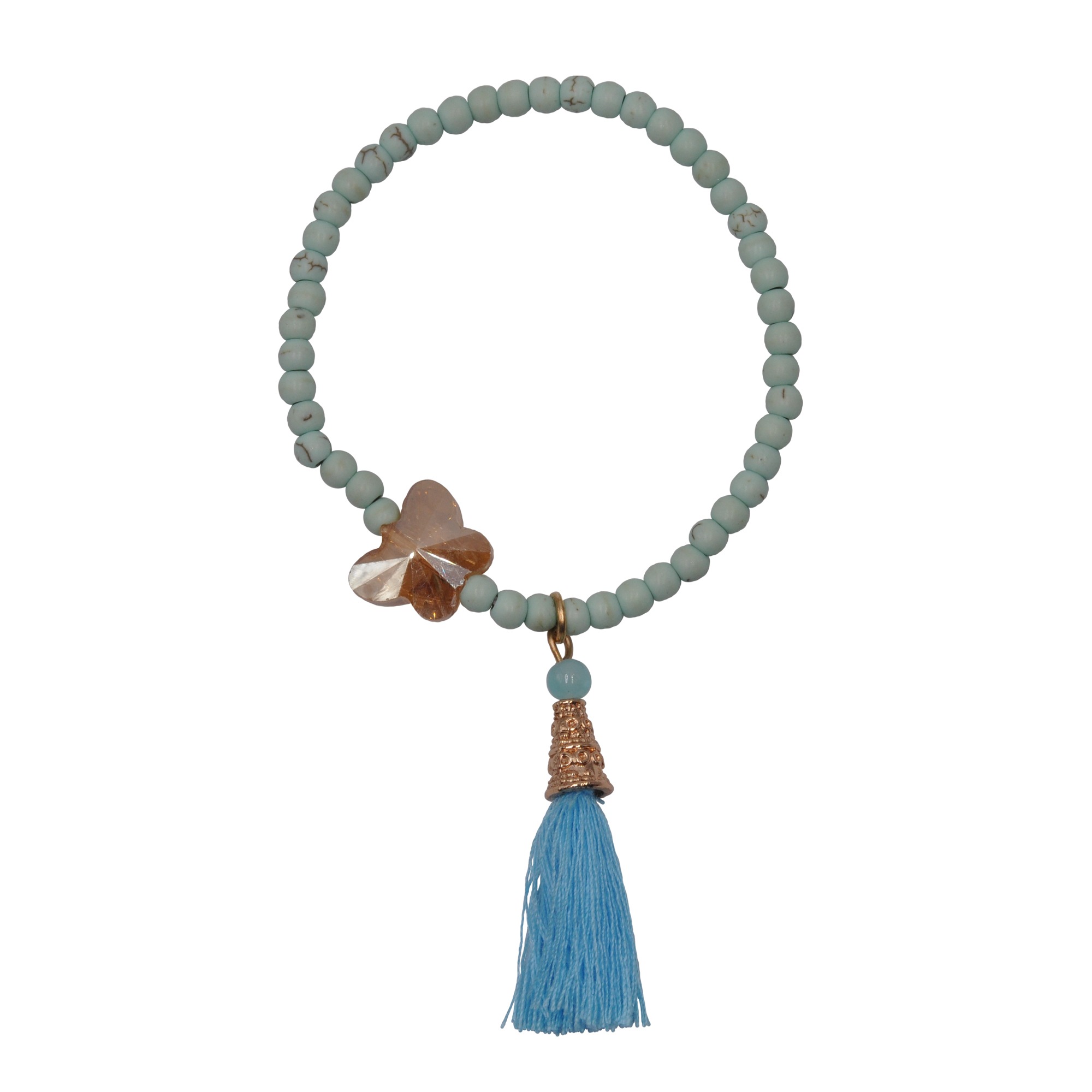 Steuer Armband »Metall vergoldet Glasstein türkis«