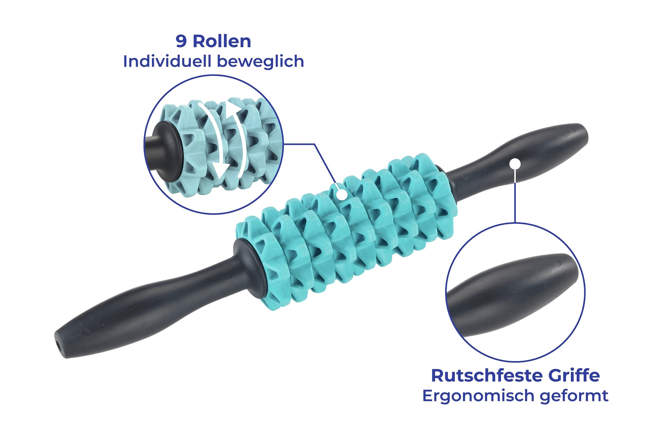 Maximex Massageroller »2-in-1 Faszien- und Massageroller«, mit 9 beweglichen Rollen