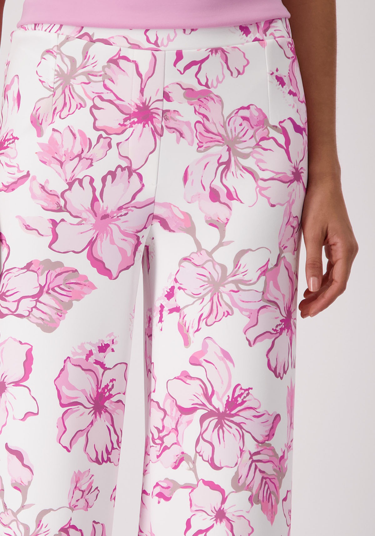 Monari Stoffhose, mit Blumendruck