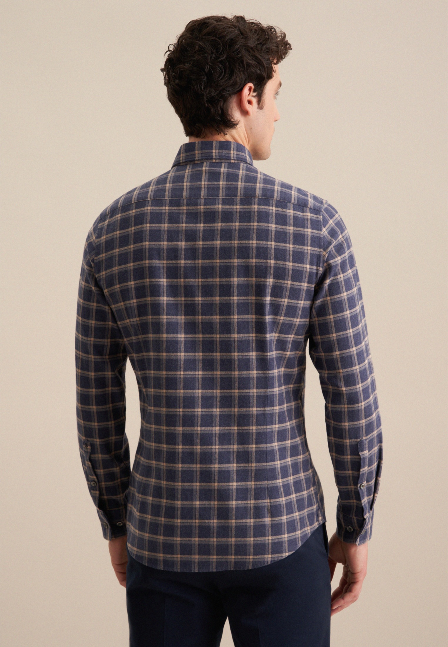 seidensticker Businesshemd »Schwarze Rose«, Slim Langarm Button-Down-Kragen Karo