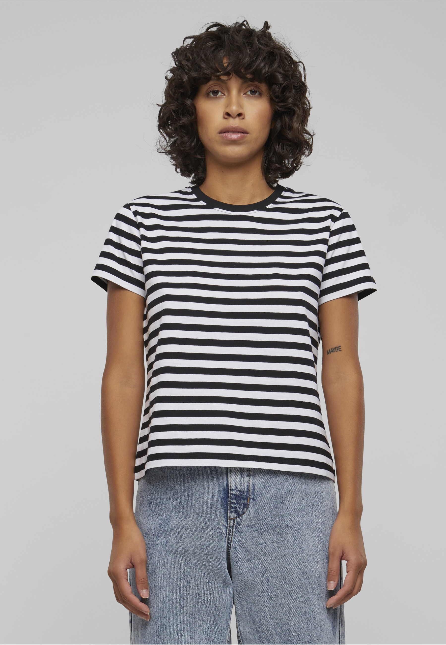 URBAN CLASSICS T-Shirt »Urban Classics Damen Ladies Regular Striped Tee« 1 Stk.