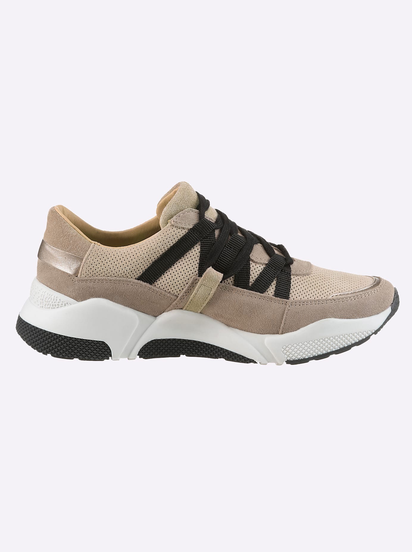Heine Women's Sneaker Taupe-Schwarz Size 36 3