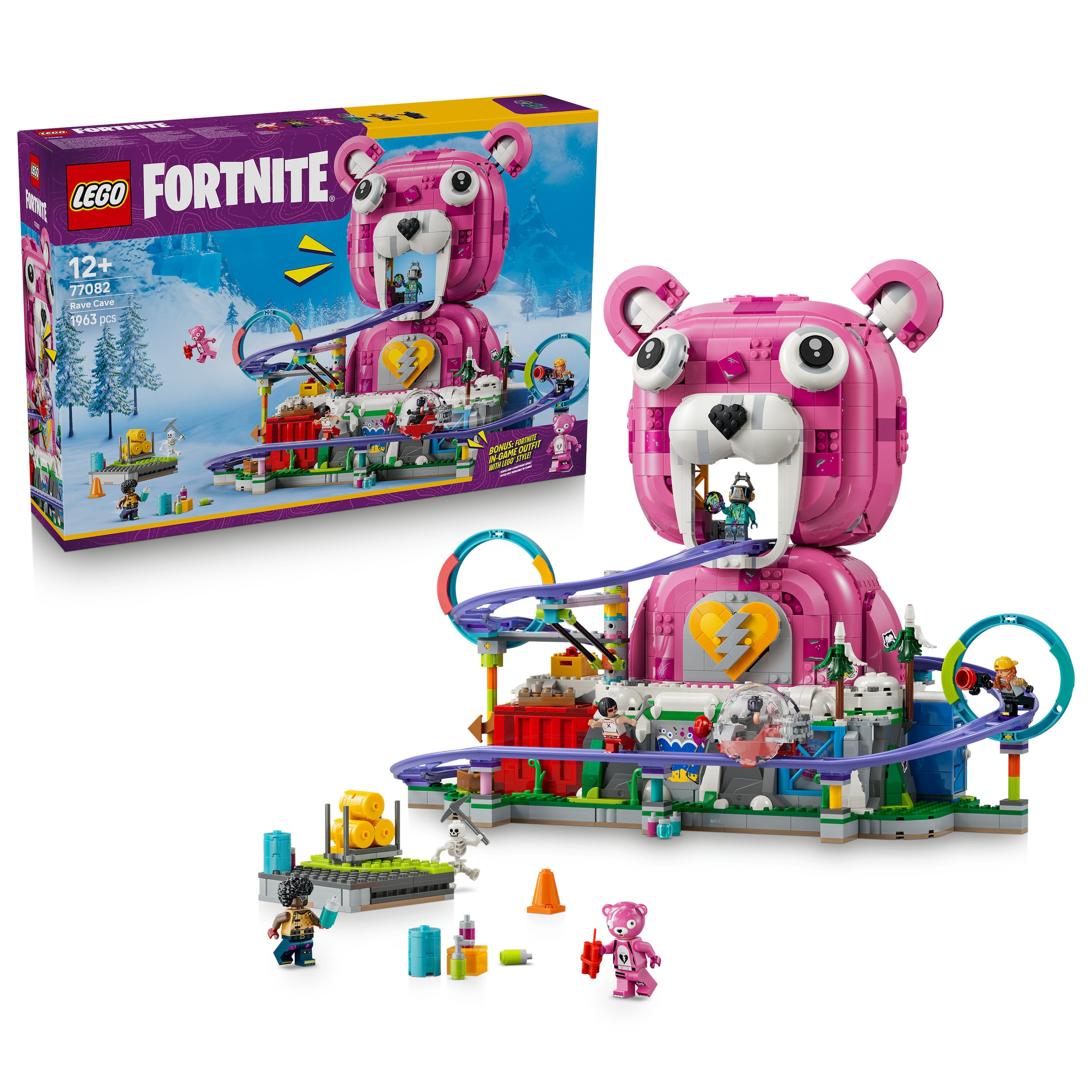 "Konstruktionsspielsteine LEGO ""Rave Cave (77082), LEGO Fortnite"", pink (bunt), Spielbausteine, Kinder, Kunststoff, Made in Europe"