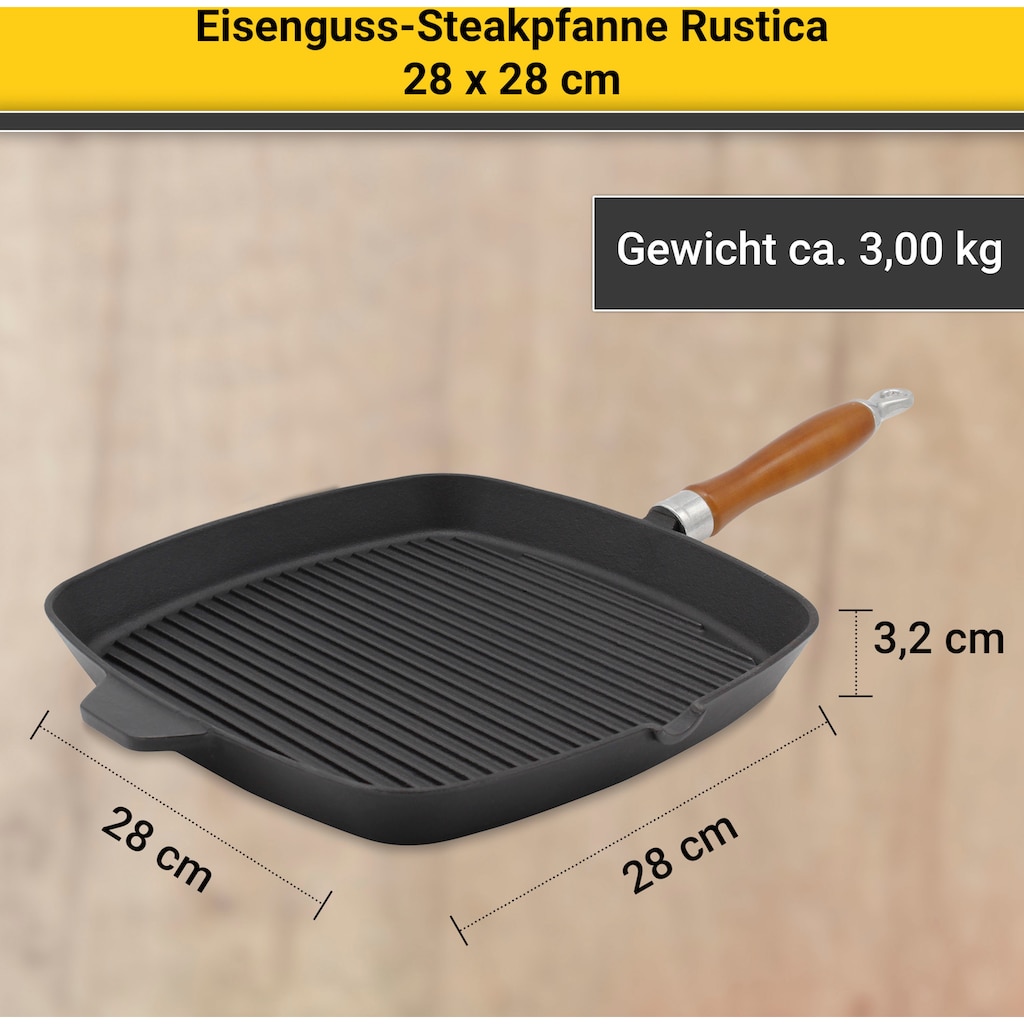 Krüger Steakpfanne »Rustica«, Aluminiumguss, (1 tlg.)