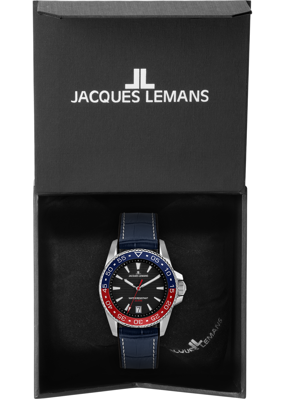Jacques Lemans Quarzuhr »Liverpool Diver« Armbanduhr, Herrenuhr, Lederarmband, analog, Tag