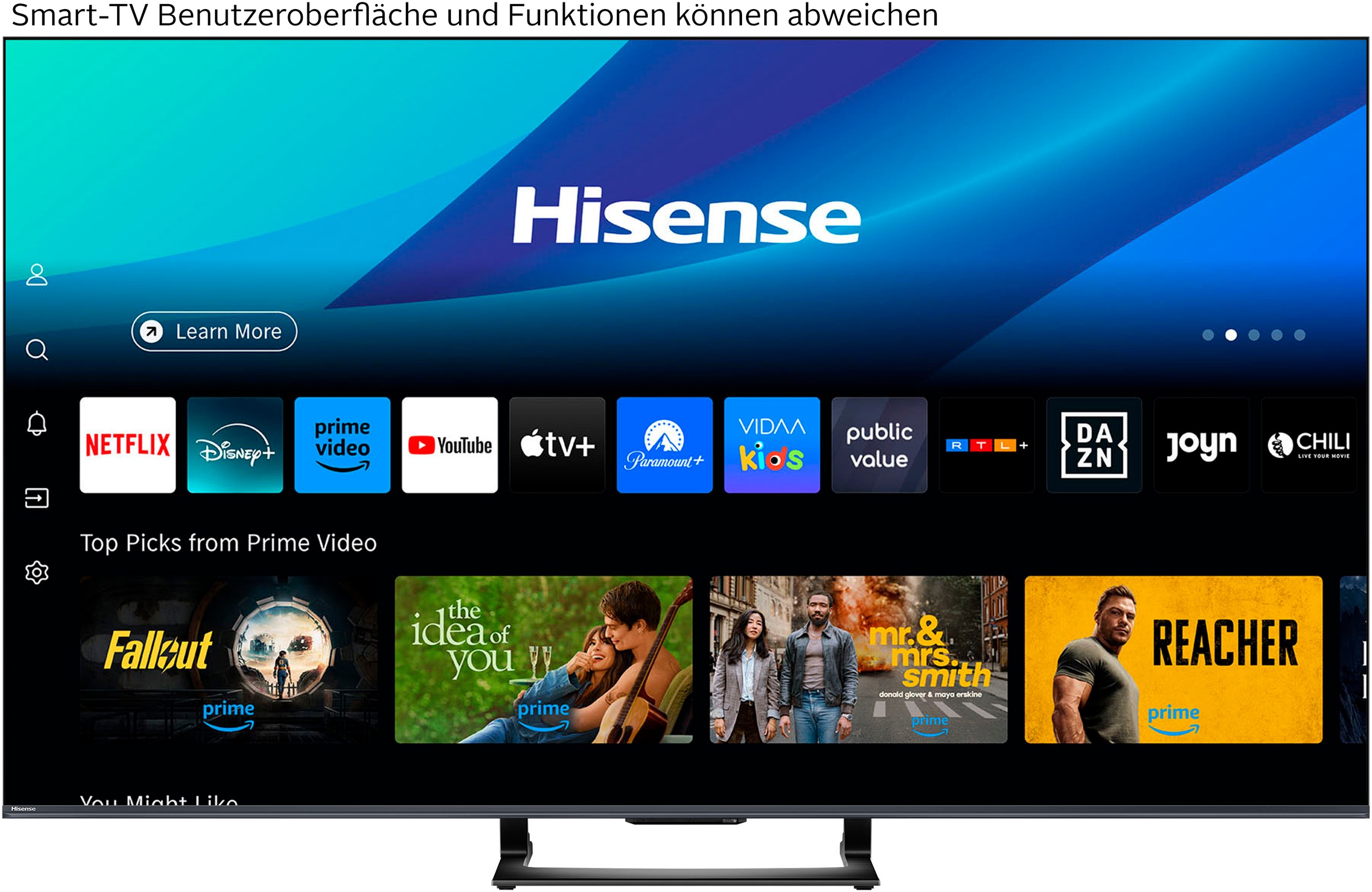 Hisense QLED Mini LED-Fernseher »55U7Q«, 4K Ultra HD, Smart-TV, 4K UHD Mini LED
