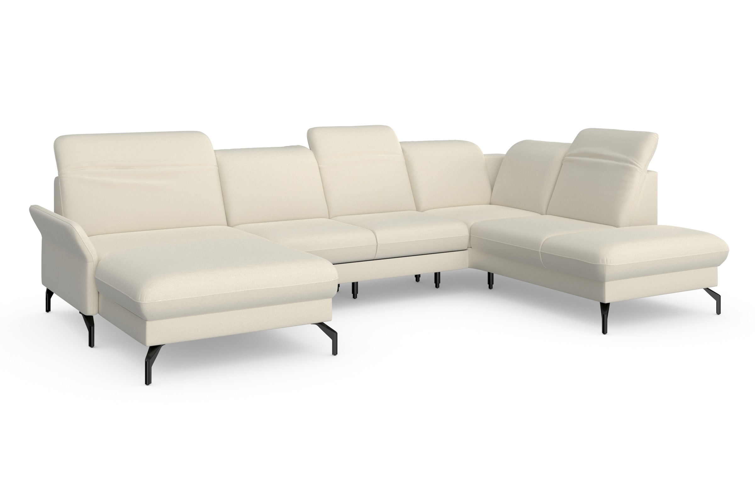 sit&more Wohnlandschaft »Fashion U-Form«, wahlweise mit Kopfteilverstellung, Vorziehsitz, motorisch, Metallfüße