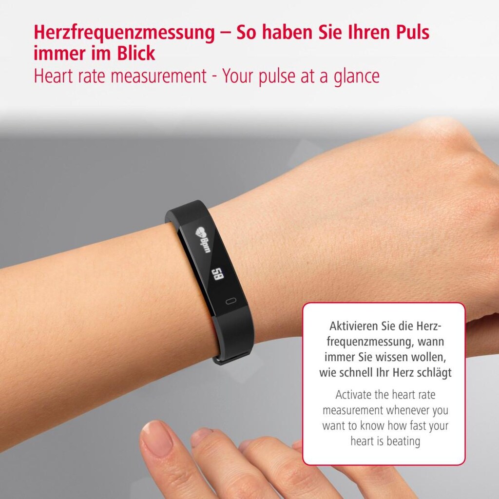 Hama Smartwatch »Fitness Tracker, Uhr/Pulsuhr/Schrittzähler/App Fit Track 1900«