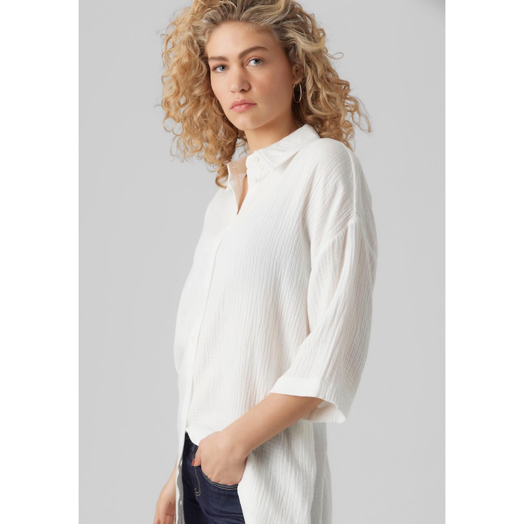 Vero Moda Hemdblusenkleid »VMNATALI 3/4 LONG OVERSHIRT NOOS«, mit 3/4 Ärmel