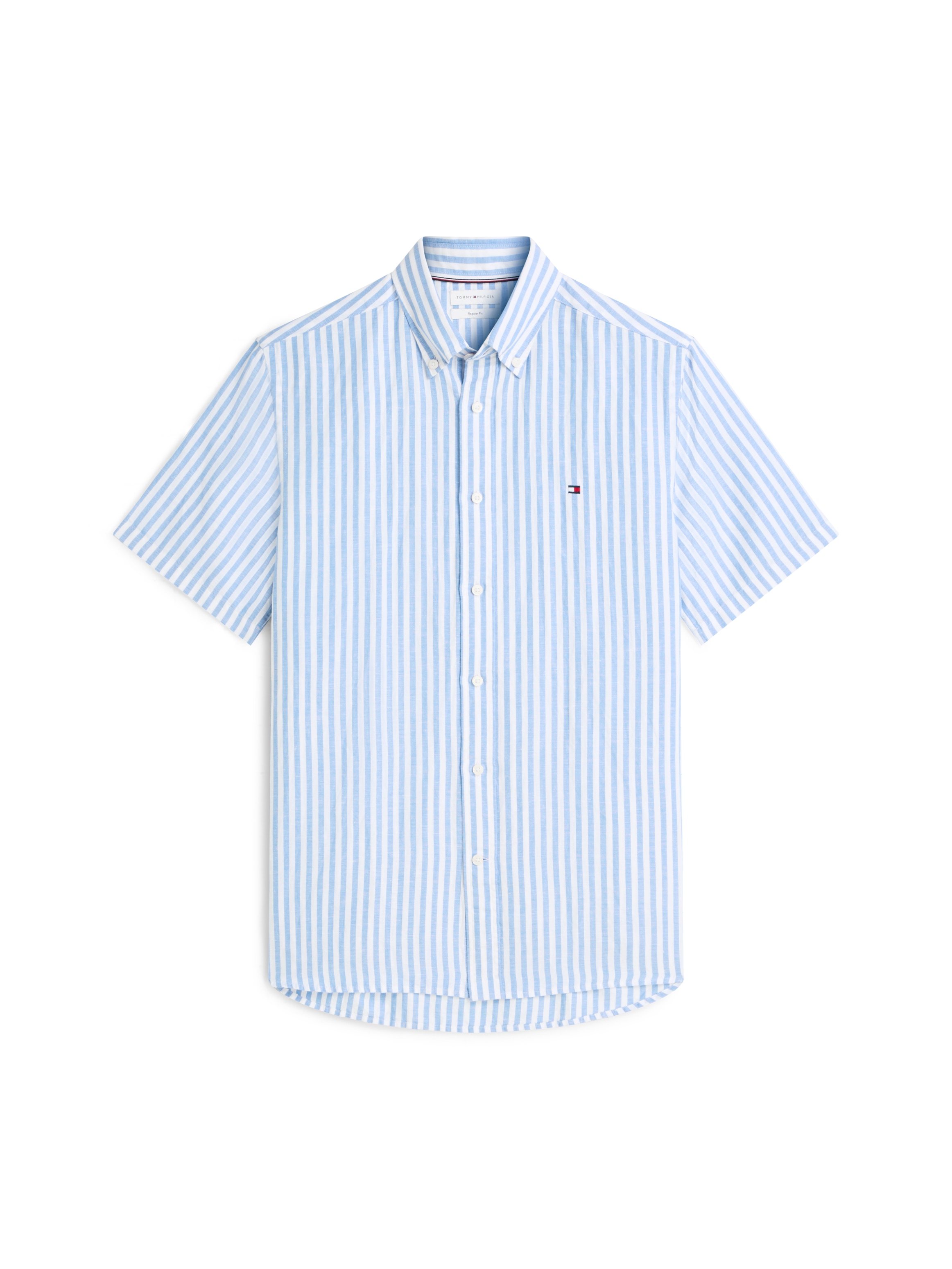 Tommy Hilfiger Kurzarmhemd »LINEN BLEND BENGAL STP SS RF SHT« Regular Fit  aus Leinenmix mit Bengalstreifen