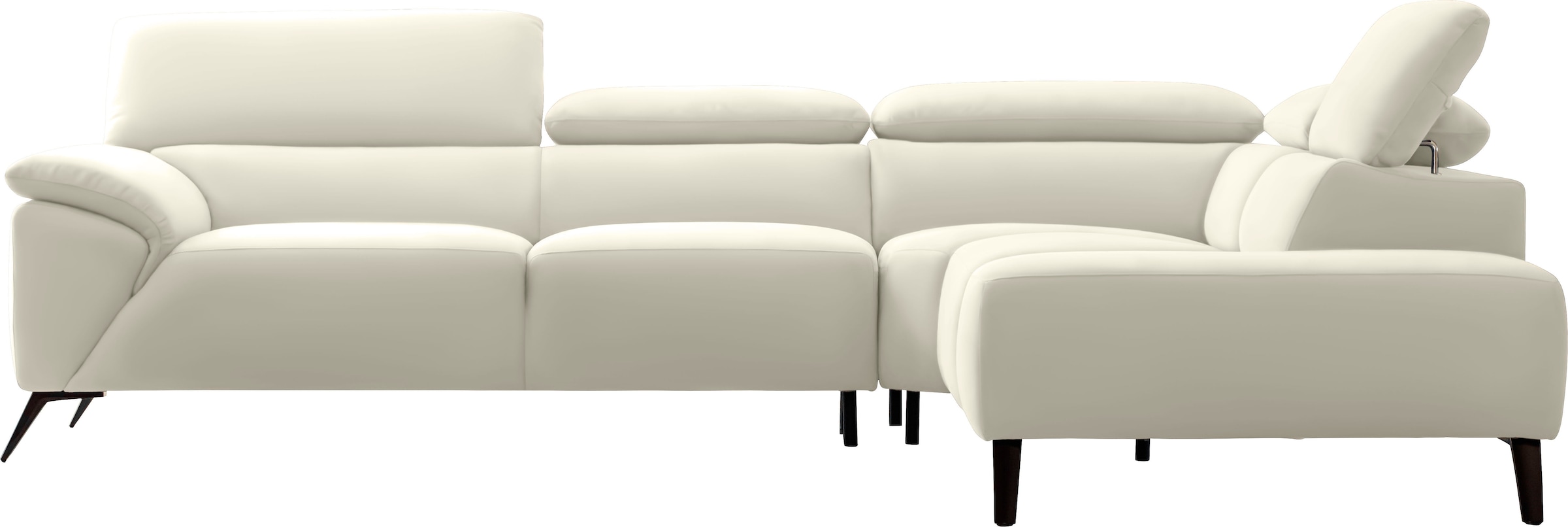 Nicoletti Home Ecksofa, Breite 287 cm, verstellbare Kopfstütze, Ottomane li günstig online kaufen