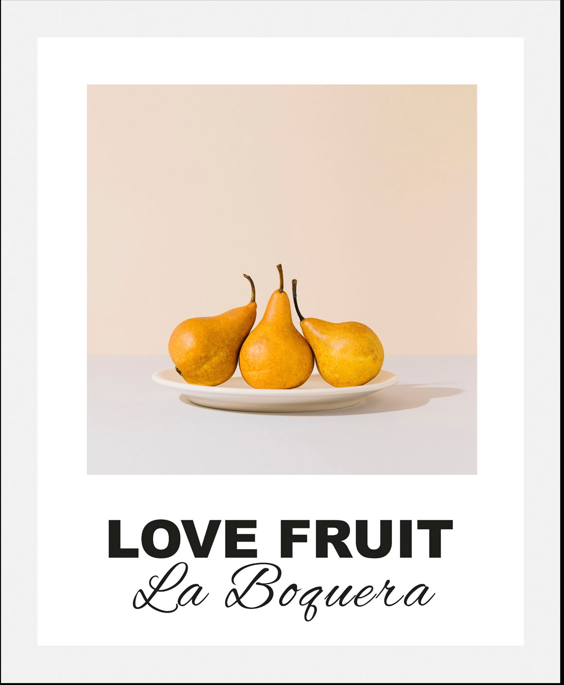 queence Bild »Love Fruit«, Obst-Obst Bilder-Schriftzug-Kunst-Art, (1 St.), HD Premium Poster-Druck inkl. Holzrahmen