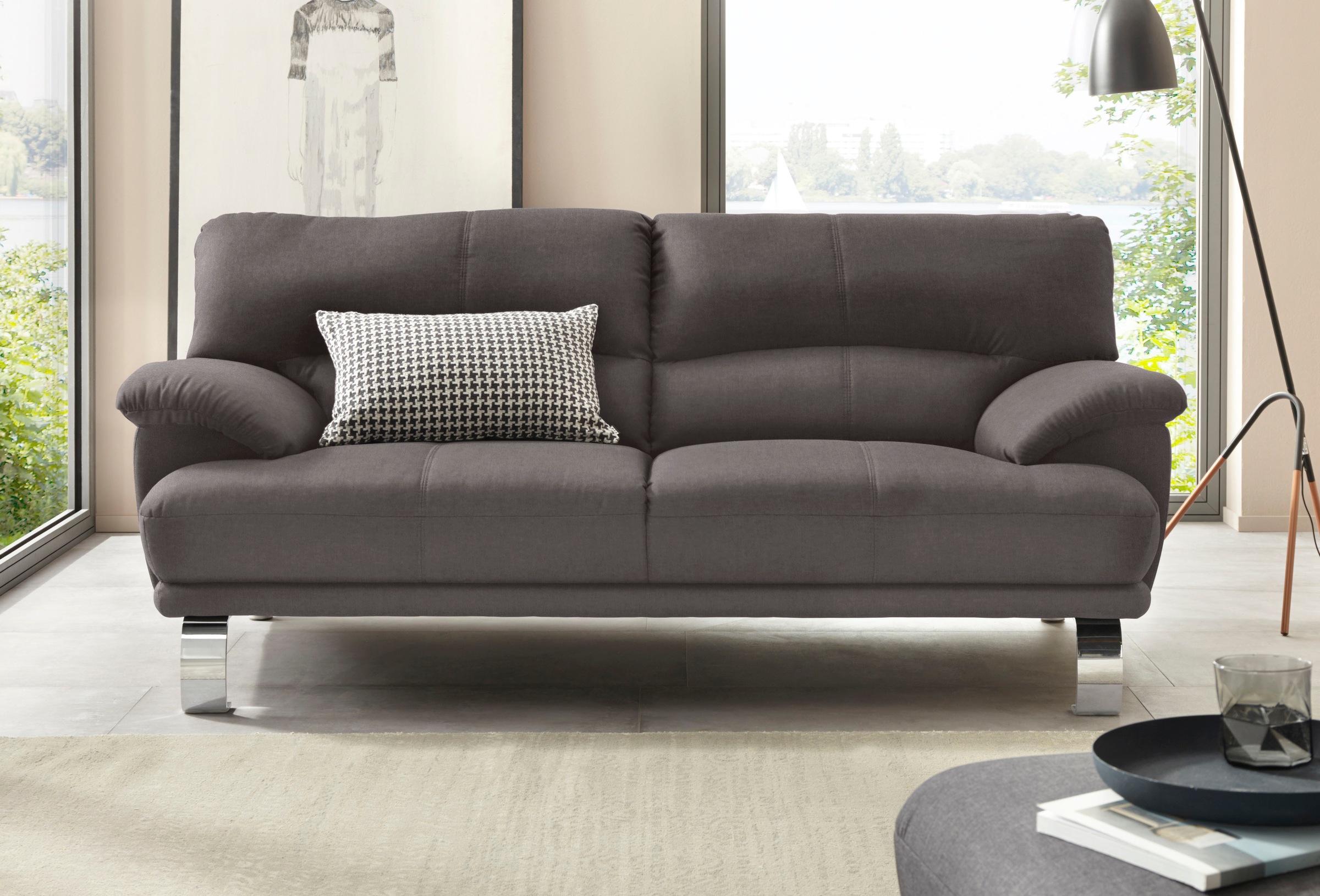 TRENDMANUFAKTUR 3-Sitzer »Cecilia II, mit italienischem Design, tollen Details«, mit tollem Sitzkomfort und Designfuß