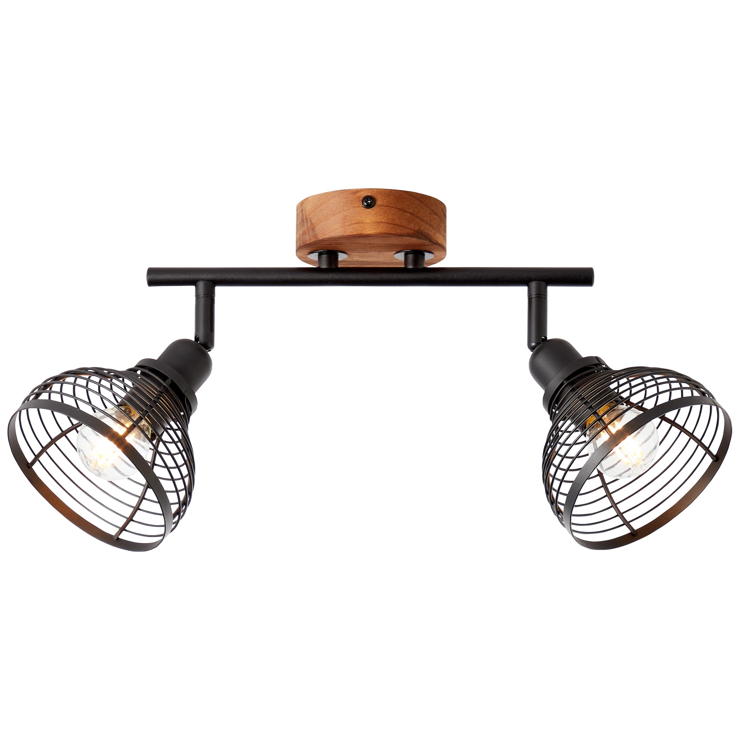 Brilliant Deckenstrahler »Avia«, 2 flammig, Leuchtmittel E14 | ohne Leuchtmittel, 2flg schwarz/holzfarbend