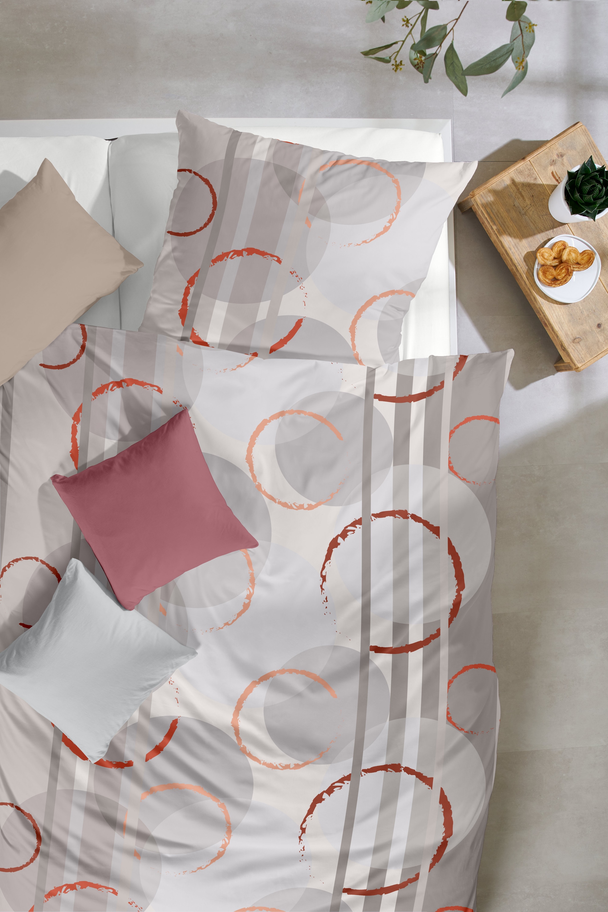 Primera Bettwäsche »Biber-Bettwäsche Circular« 2 Stk. tlg. mit abstrakten Kreisen