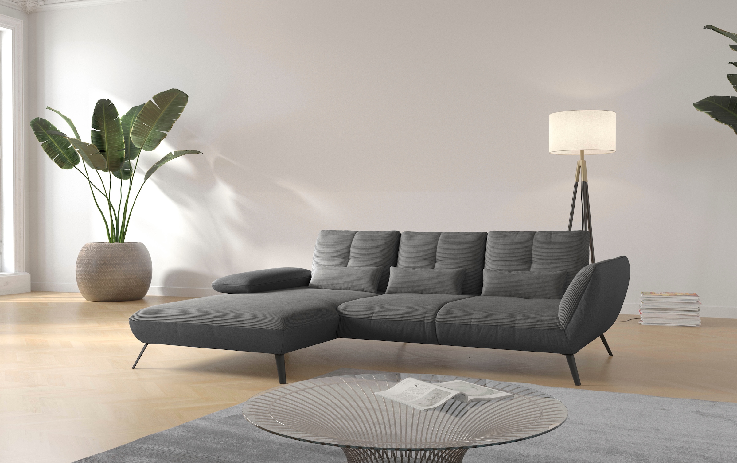 OTTO home Ecksofa "Mikado L-Form" inkl. Sitztiefenverstellung und Armteilverstellung