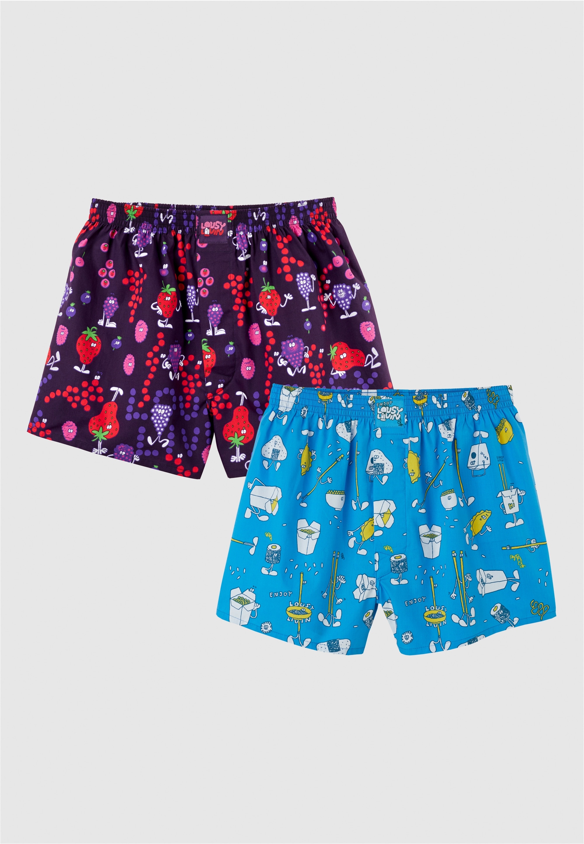 Lousy Livin Boxershorts "Berry Lunch", mit buntem Design