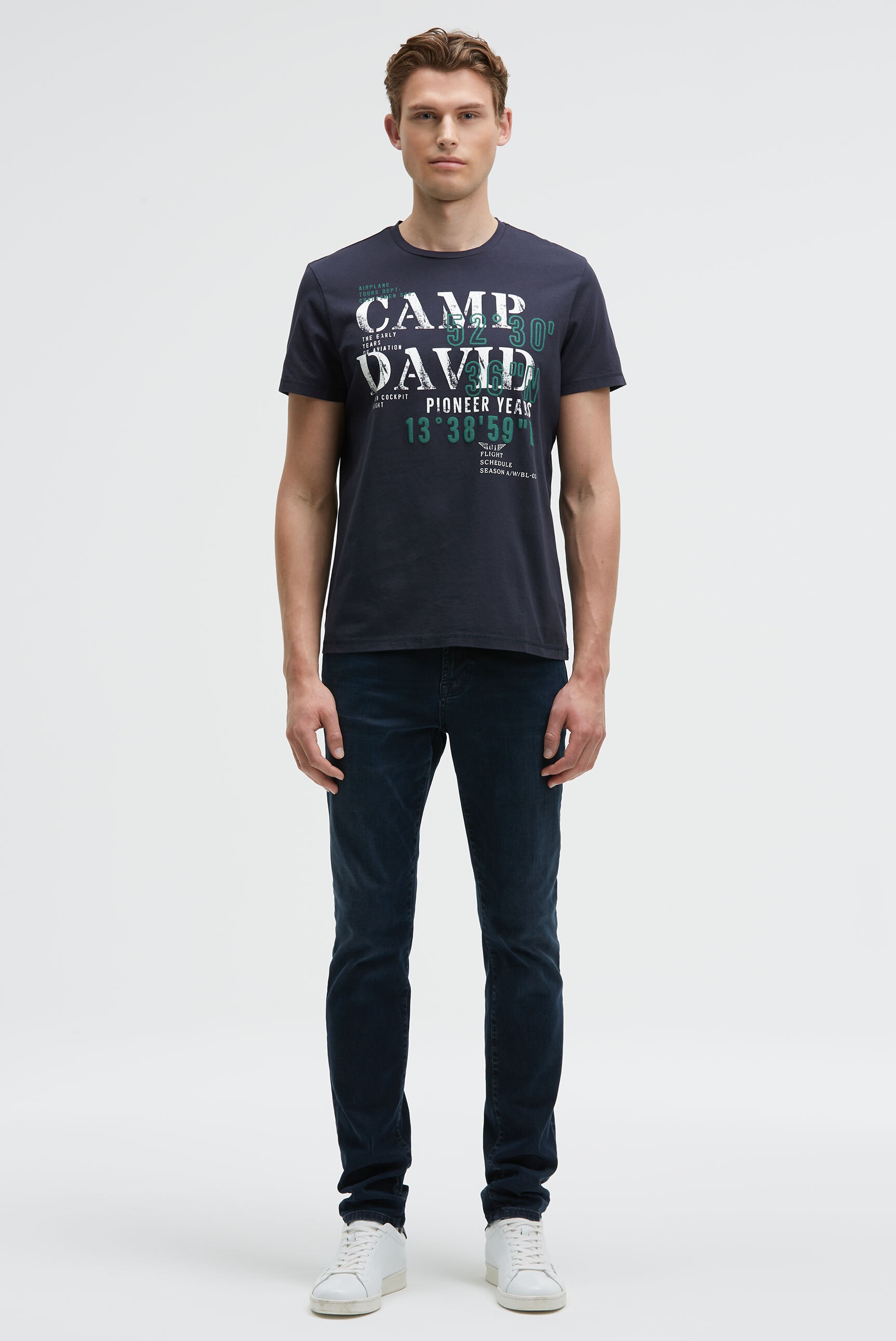 CAMP DAVID Rundhalsshirt, aus Baumwolle