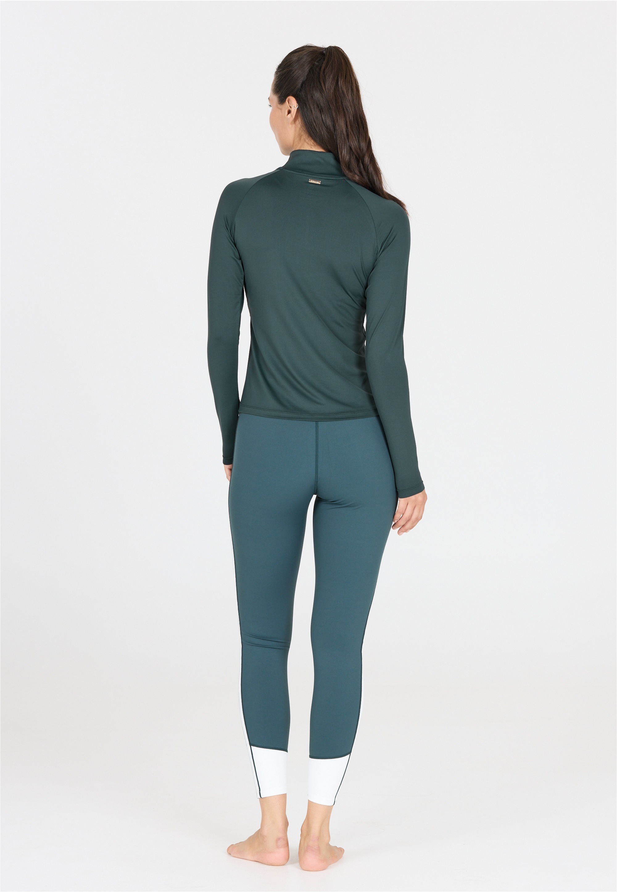 Funktionsshirt ATHLECIA "Grina", Herren, Gr. 44, grün (dunkelgrün), 89% Polyamid, 11% Elasthan, unifarben, normal, hoch geschlossener Ausschnitt, Shirts Funktionsshirt, Mit Quick-Dry-Funktion 3