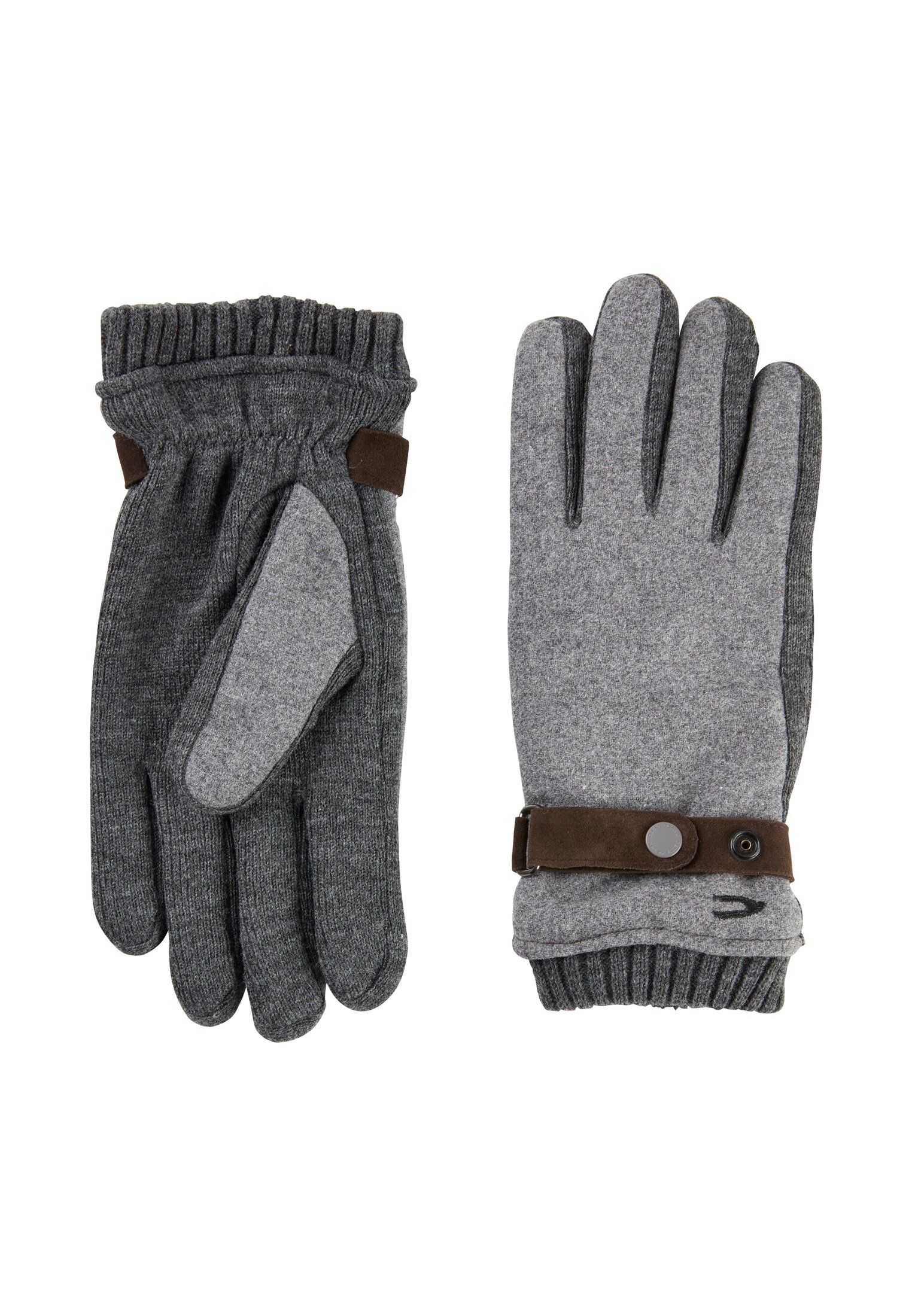 camel active Strickhandschuhe mit Schnalle und Druckknöpfen, Woll-Anteil