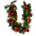 näve LED-Lichterkette »LED-Weihnachtslichterkette mit Dekoration l: 100cm - rot«, Timer
