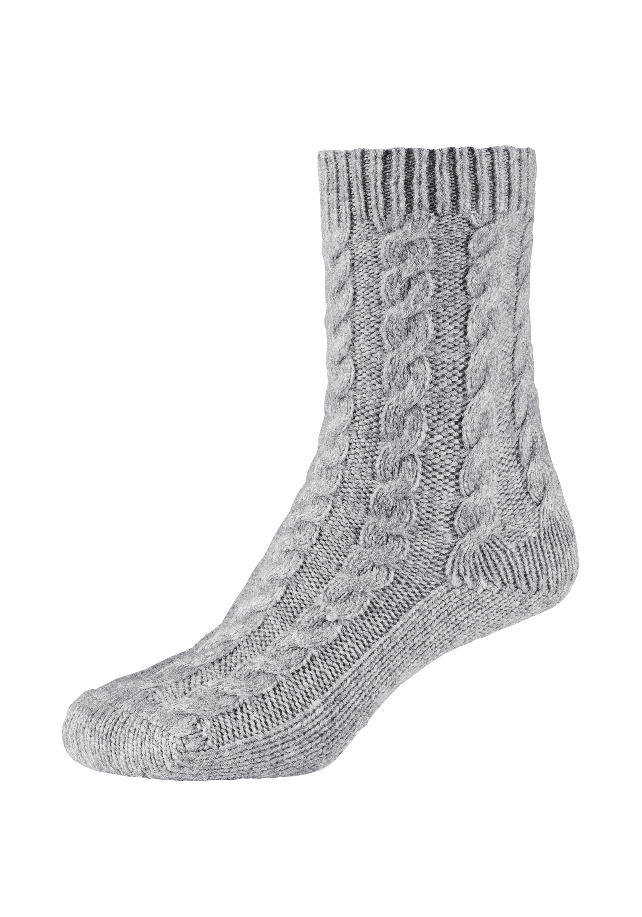 Camano Socken "warm & cozy" 2 Paar, 2 Stk. tlg. mit Zopfmuster, Rippenbündc günstig online kaufen