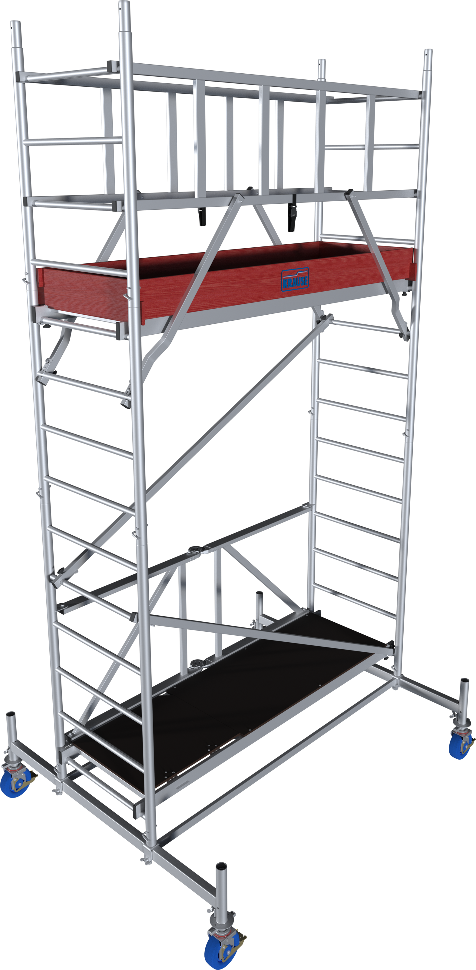 KRAUSE Fahrgerüst "ProTec XS Alu-FaltGerüst", Länge x H: 225cm x 400cm, grau, Gerüste, Arbeitshöhe: 4,8 Meter