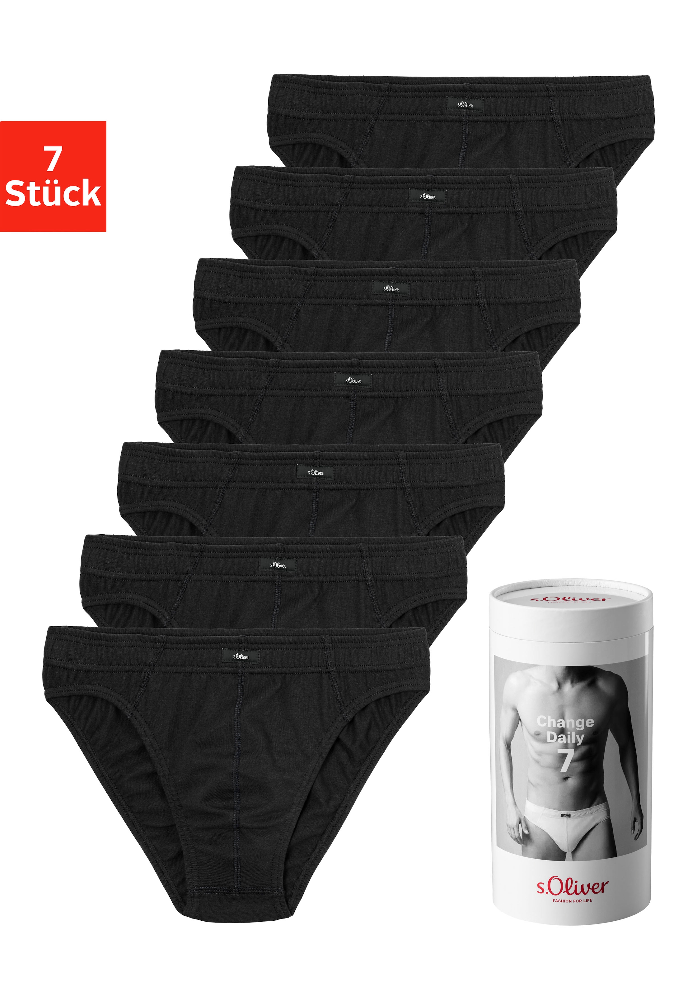 s.Oliver Slip »Herren Unterhose«, (Packung, 7 St.), Wochenration in einer Dose