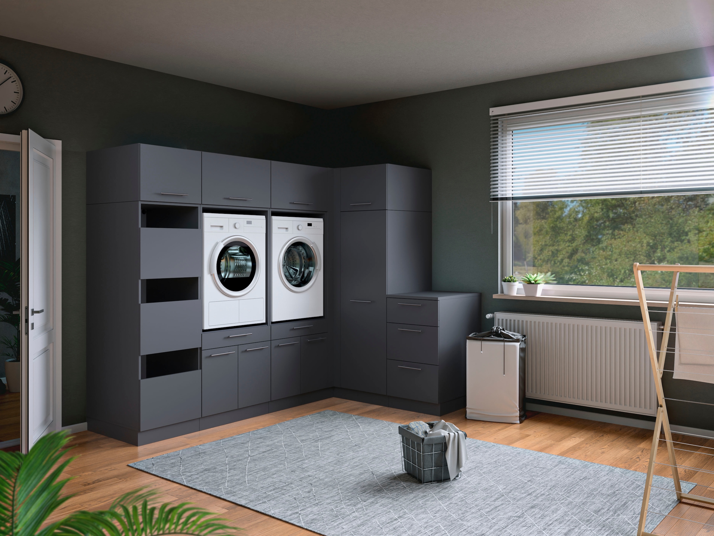 Laundreezy Mehrzweckschrank-Set »Laundreezy, 9-tlg. Mehrzweckschrank-Set B/H/T 253/200/68 cm« 9 Stk. tlg.