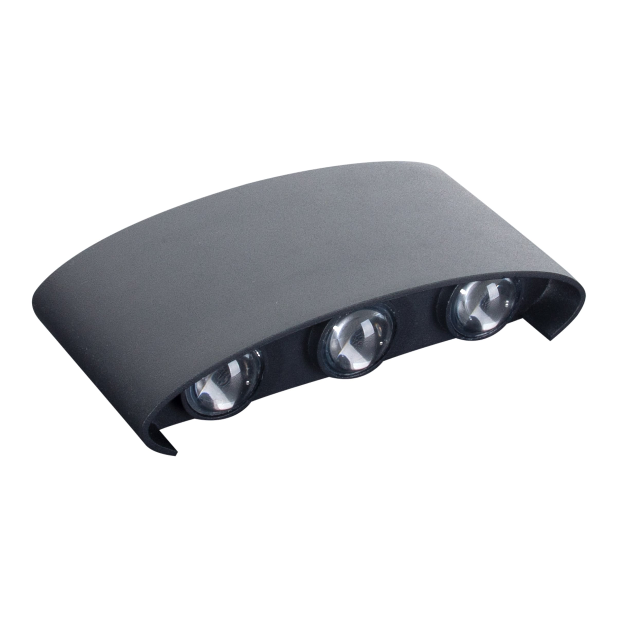 näve LED Außen-Wandleuchte »Auron« LED-Modul 1 Stk. Warmweiß anthrazit, geschwungene Form, Lichtaustritt nach oben und unten, IP54