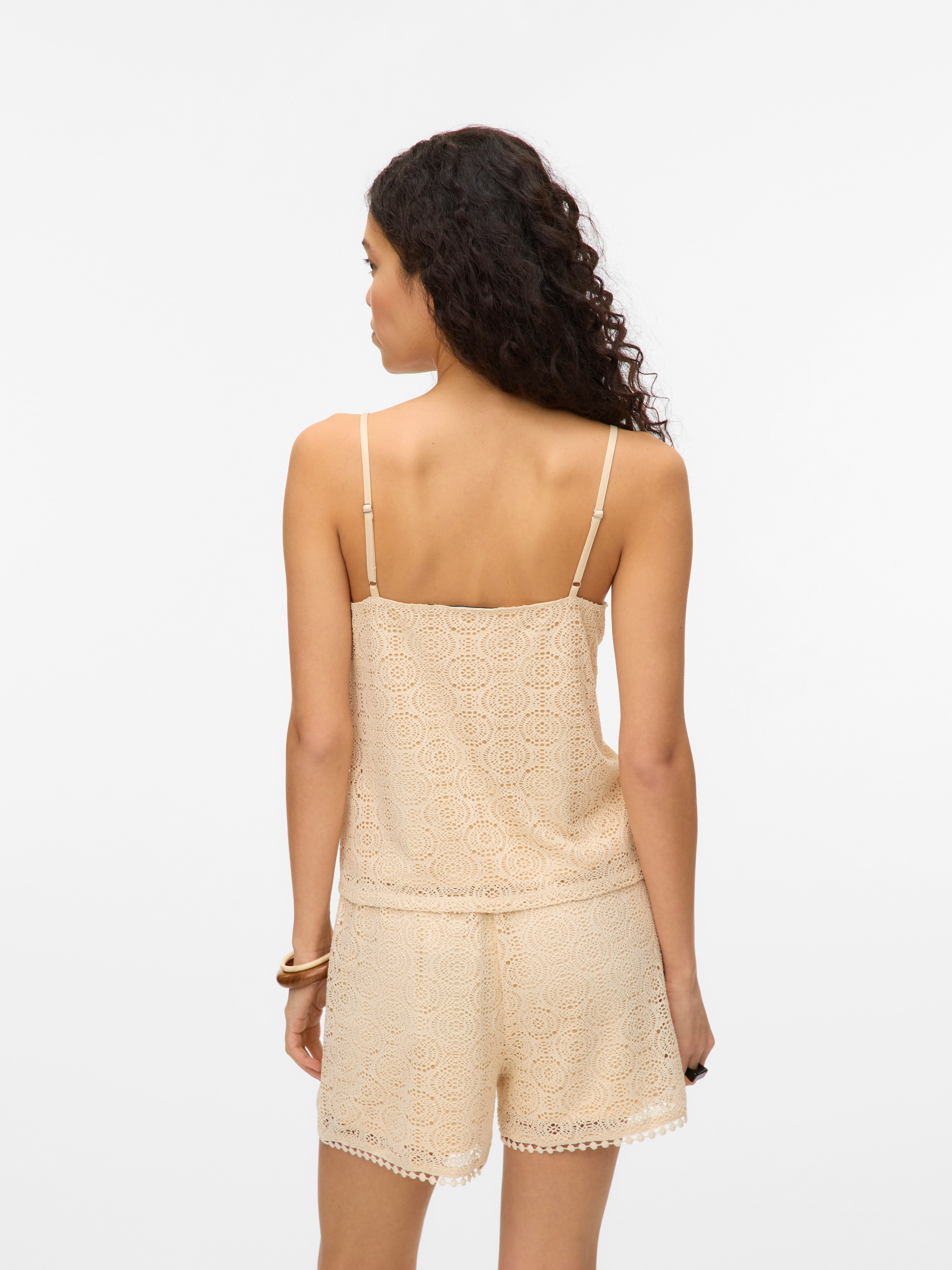 Vero Moda Spaghettitop »VMMAYA V-NECK SINGLET TOP JRS« Materialmix, regular fit