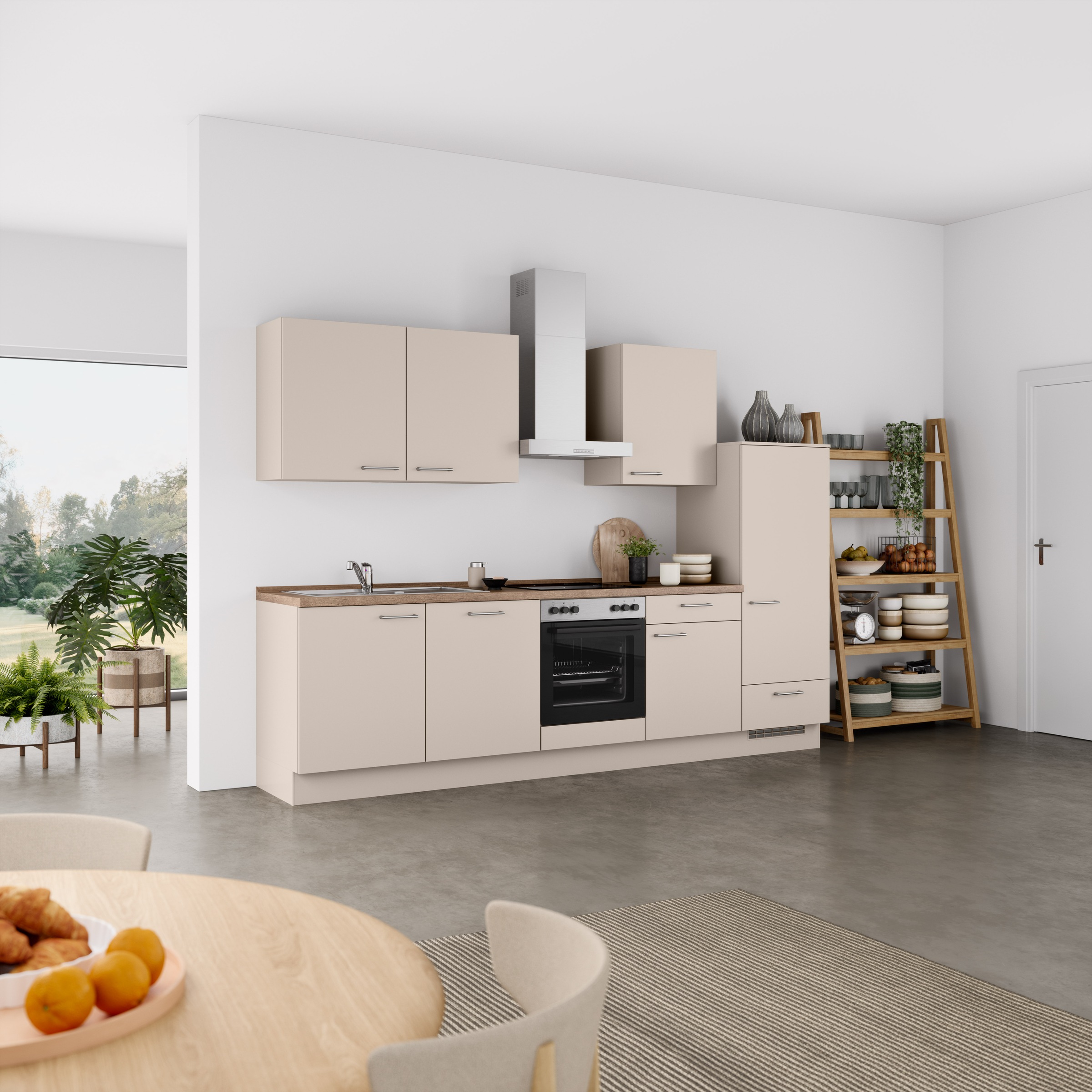 nobilia® Küchenzeile »"Laser I"«, vormontiert, Ausrichtung wählbar, Breite 300 cm, wahlw. mit E-Geräten