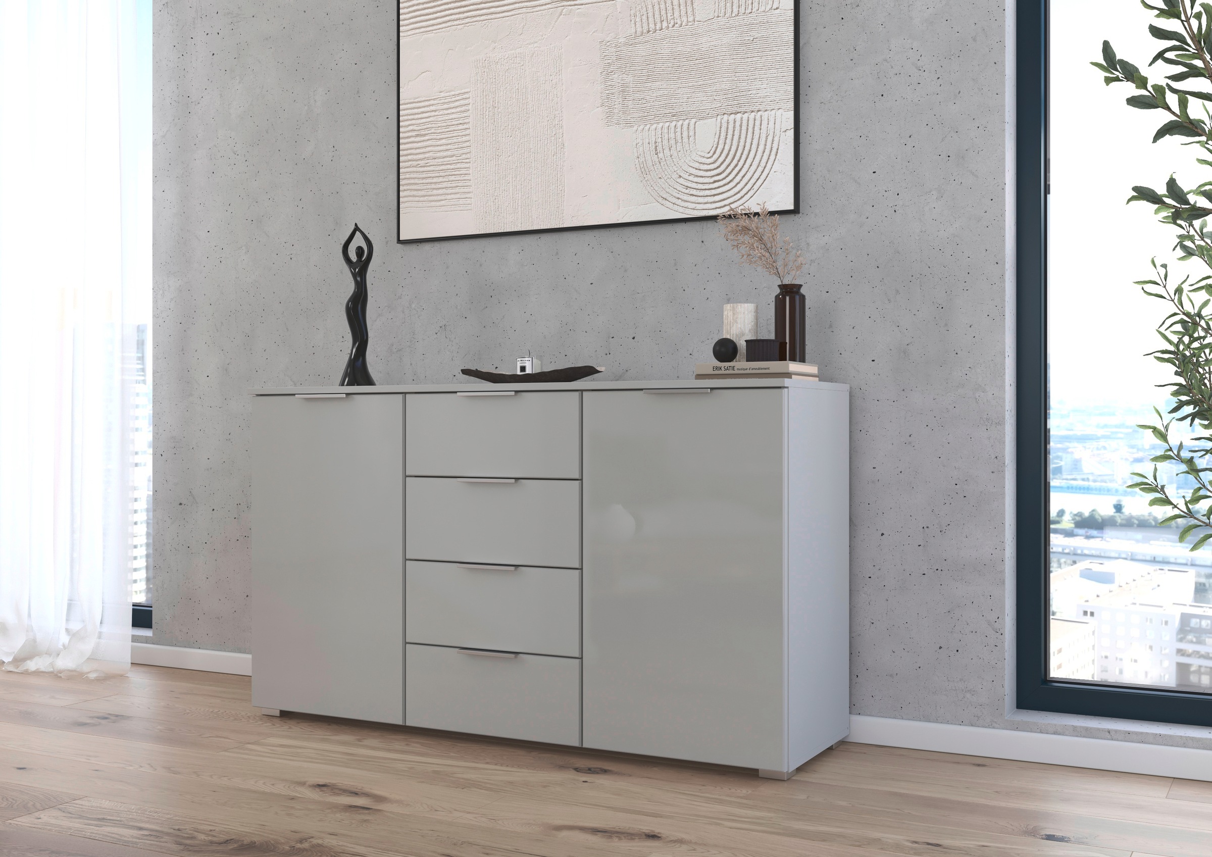 rauch Kombikommode "Sideboard Kombikommode Schubladenkommode AGORDO mit Gla günstig online kaufen