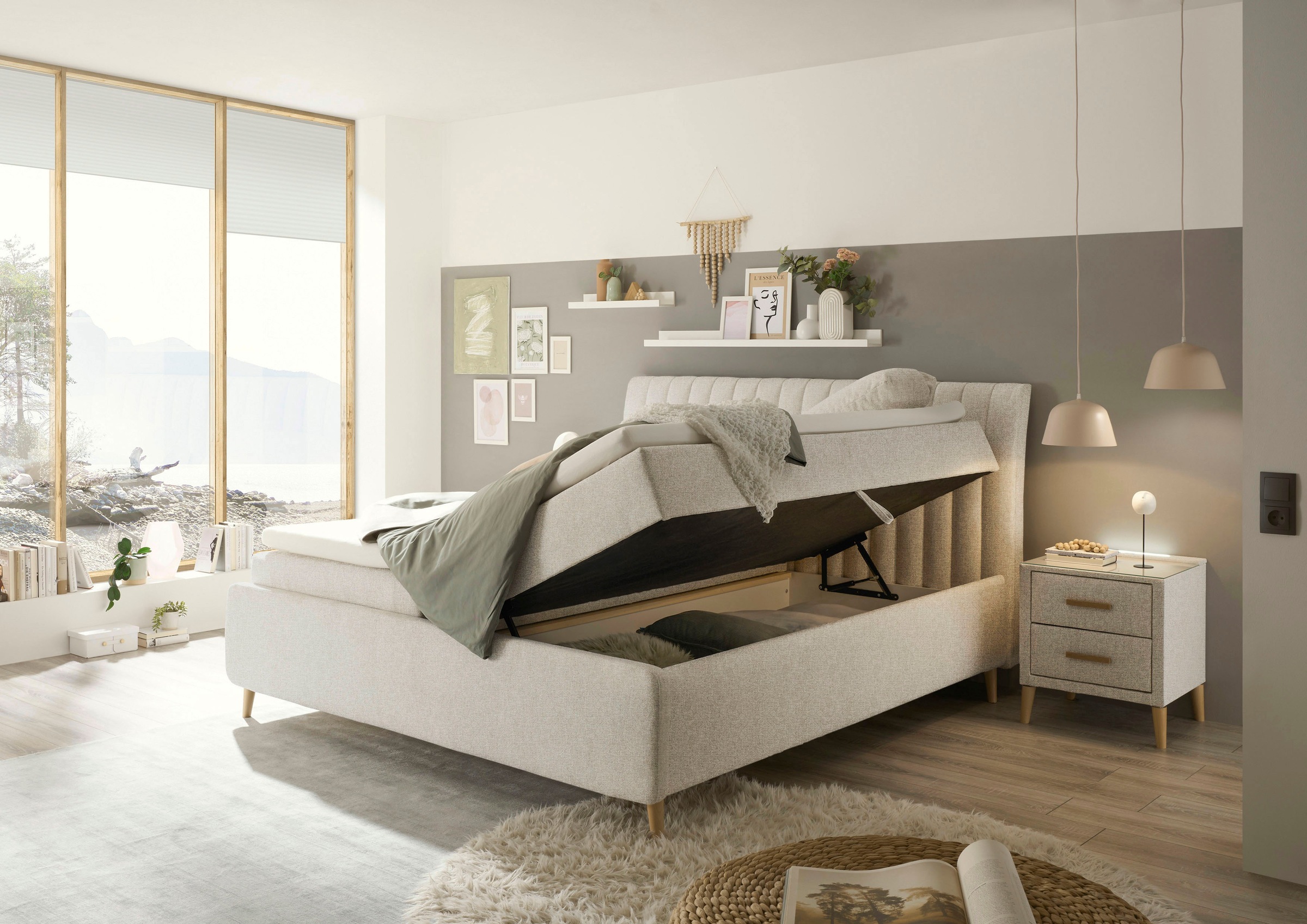 ED EXCITING DESIGN Boxbett »Akron«, mit Bettkasten, erhältlich in verschiedenen Breiten & Farben