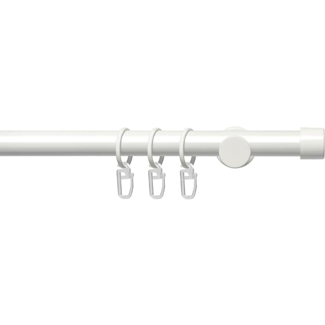 Liedeco Gardinenstange »Fertigstilgarnitur 20 mm Power Endkappe«, 1 läufig- läufig, Fixmaß, Gardinenstange Komplett | BAUR