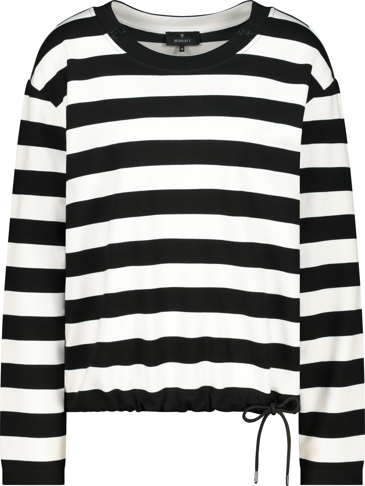 Monari Sweatshirt »Sweatshirt Ringel«, Mit Rundhalsausschnitt mit Schmuckdetails