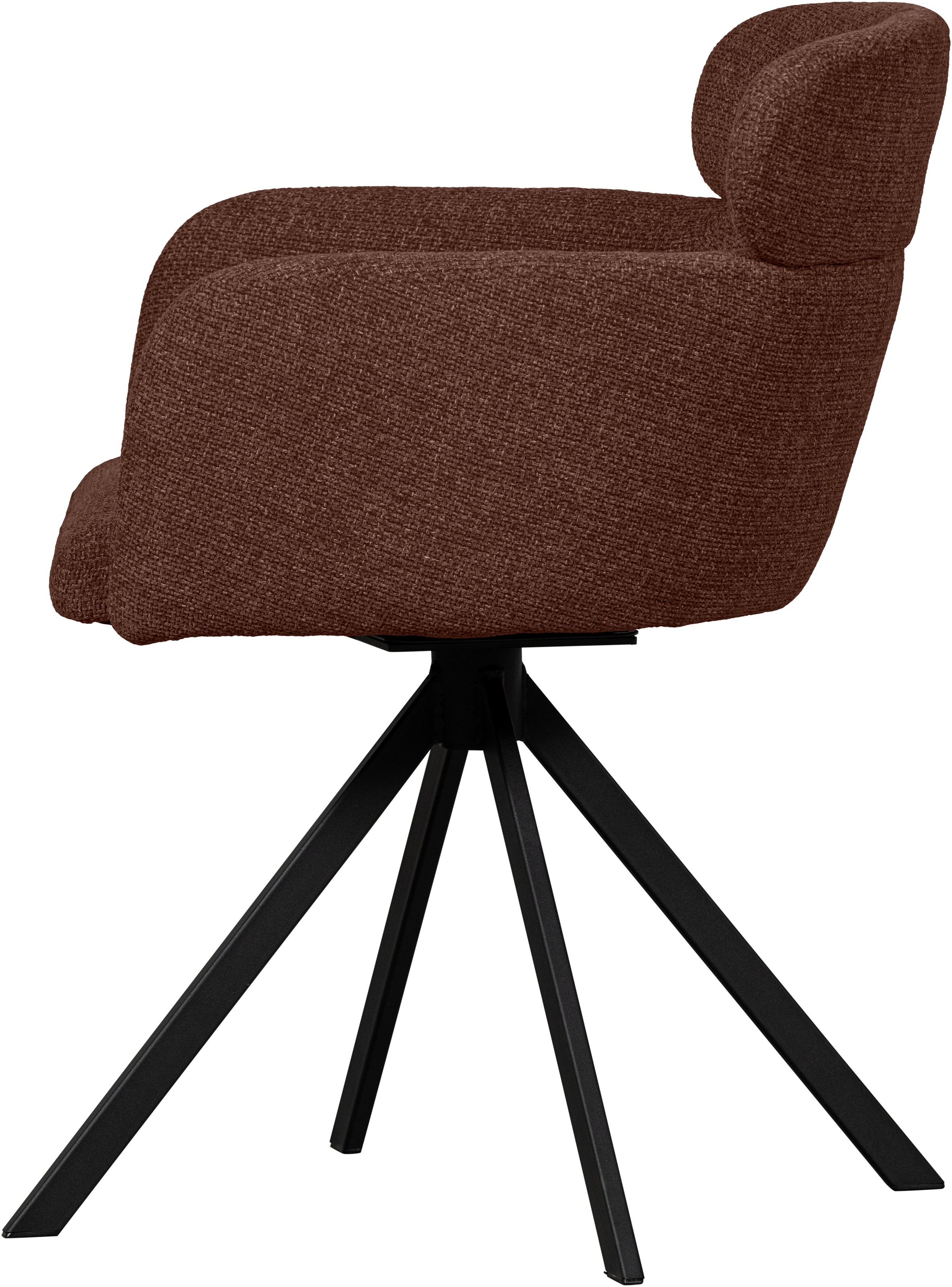 Esszimmerstuhl WOOOD "Fenne", braun (kastanienfarben, kastanienfarben), B:58cm H:80cm T:60cm, Stühle, Esszimmerstuhl, Polterstuhl mit Drehfuß, gewebtem Stoff, Höhe 80 cm 3