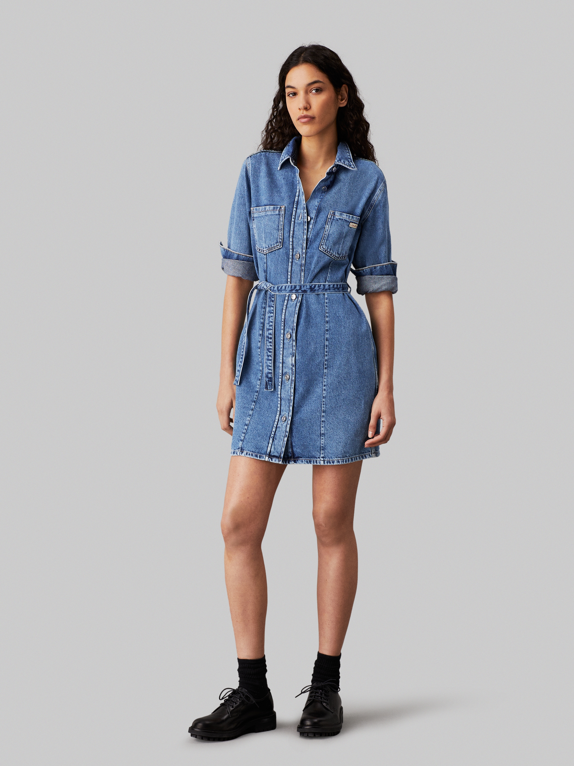 Calvin Klein Jeans Jeanskleid "BELTED SHIRT DRESS", mit Logopatch