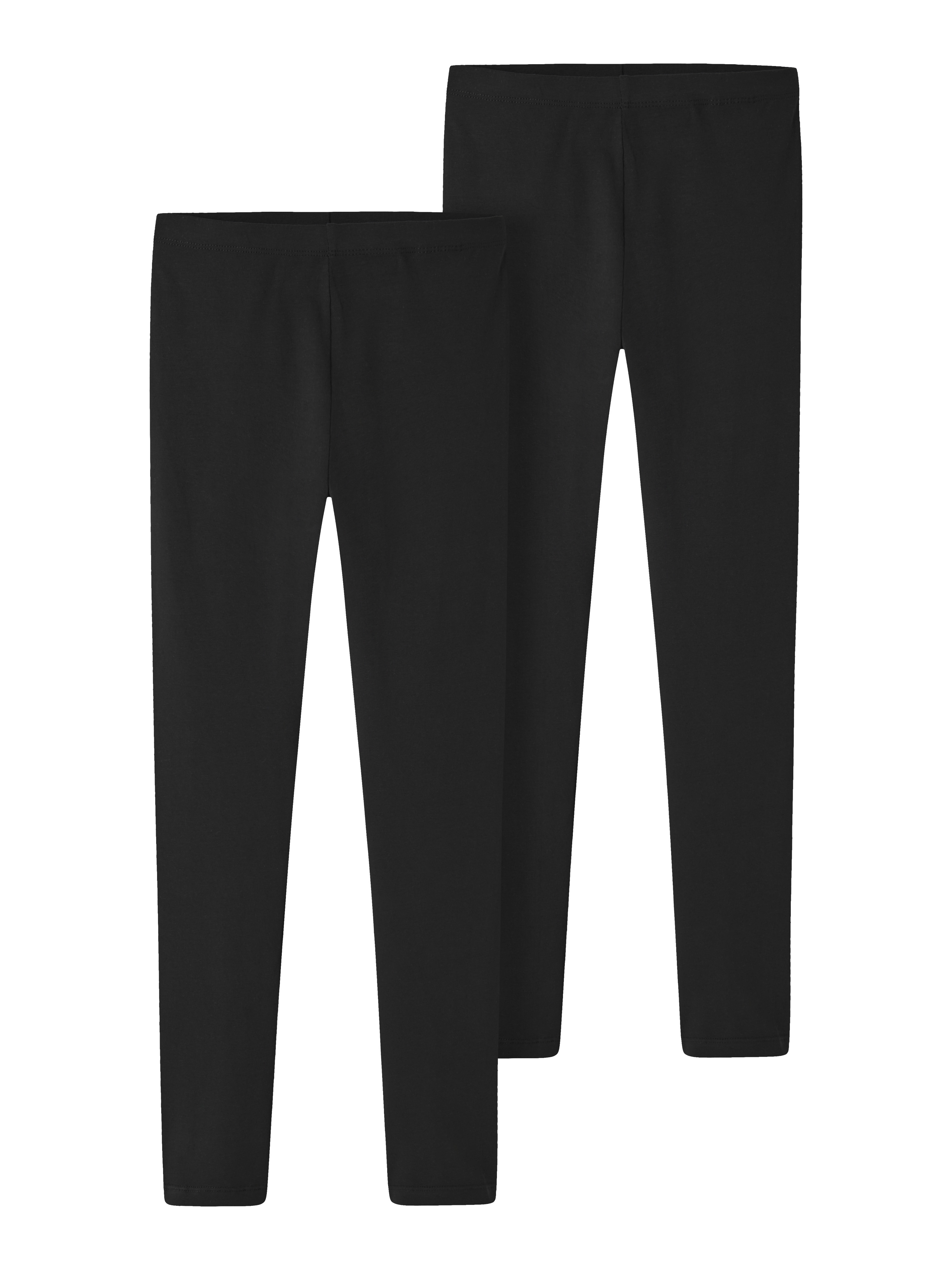 Name It Leggings "NKFVIVIAN 2P LEGGING L NOOS" unifarben, casual, sehr schmal, Baumwollmischung, Jersey