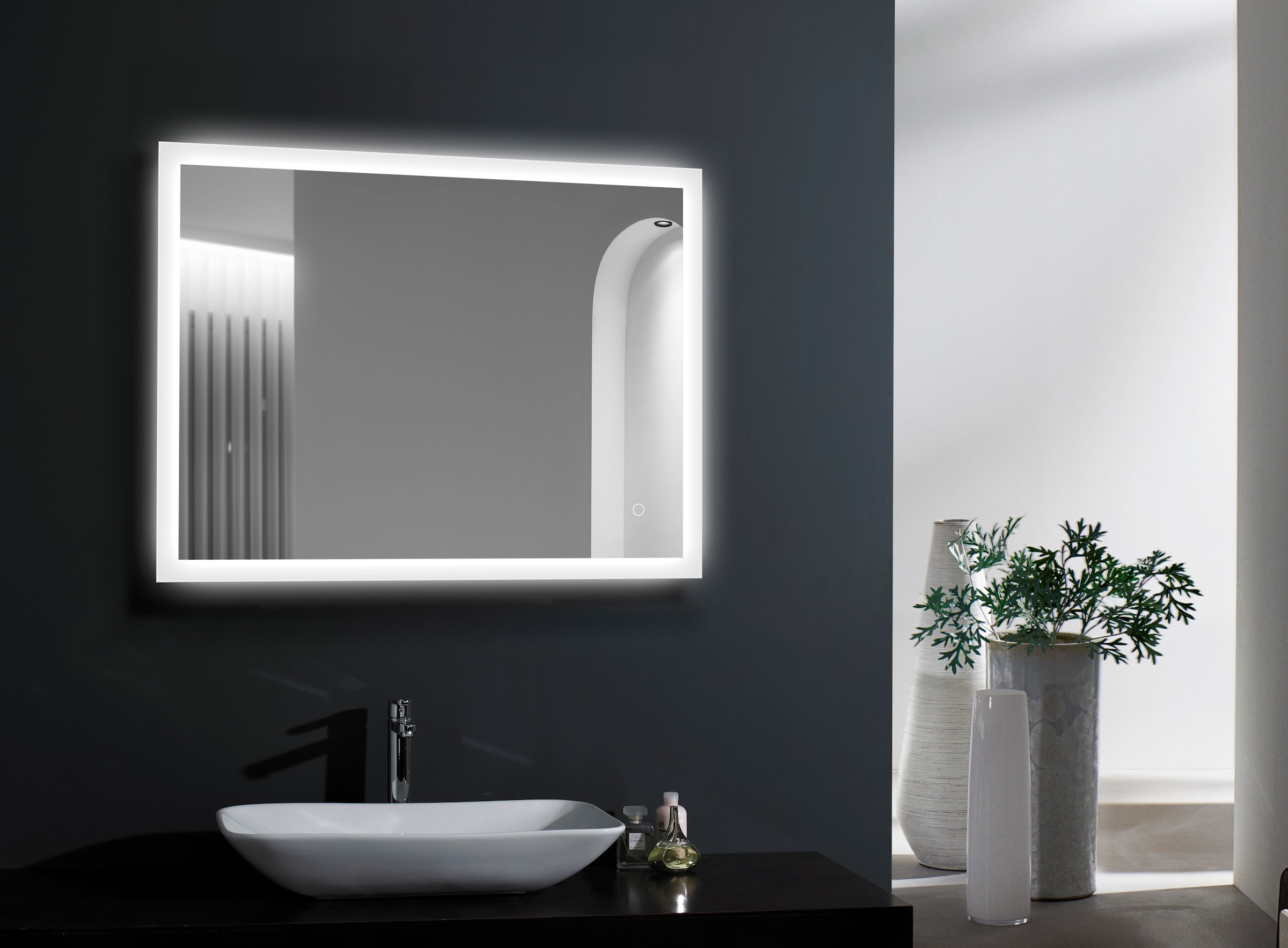 welltime LED-Lichtspiegel »Harmony«, mit Lichtfarbenwechsler und Dimmschalter, in verschiedenen Größen