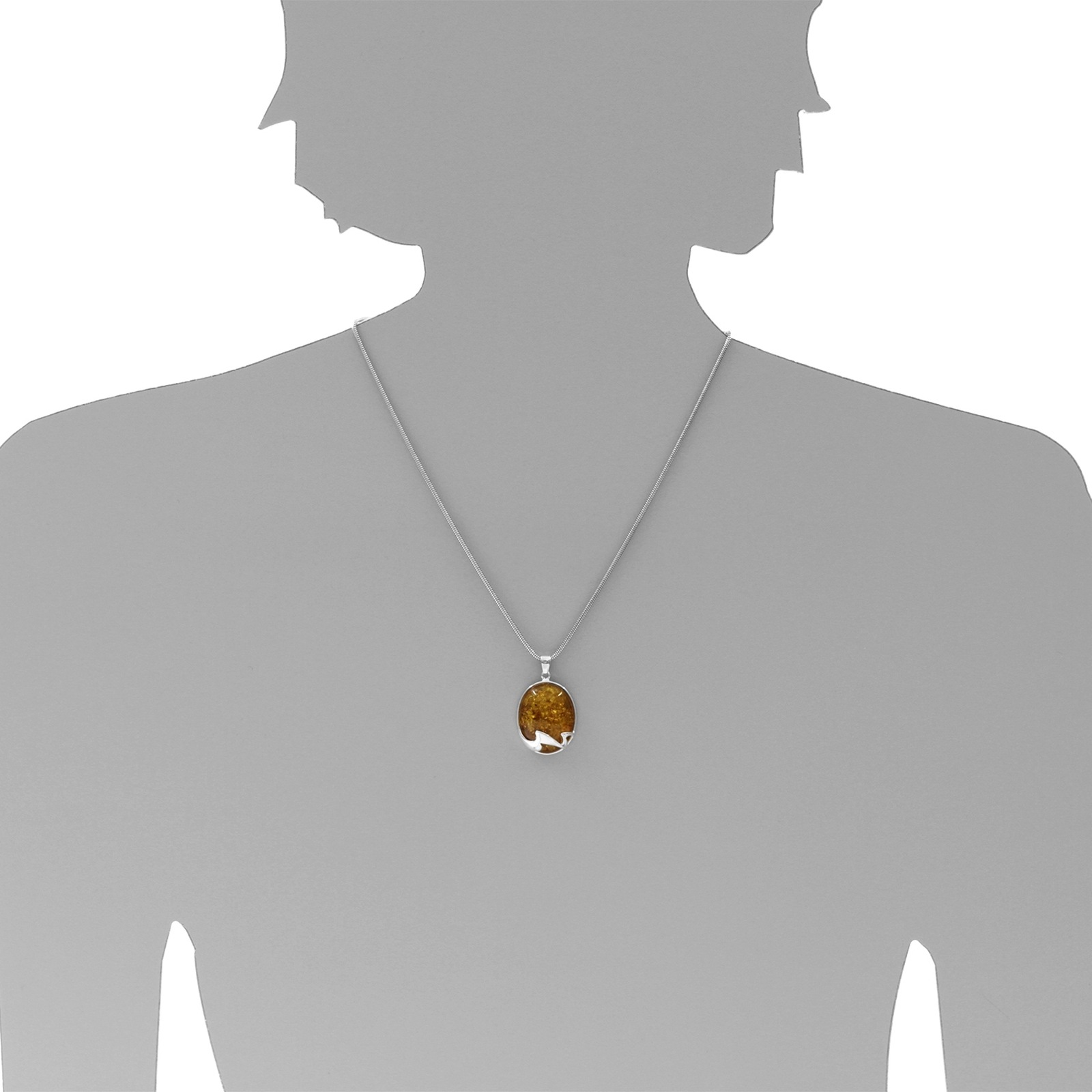 Kette mit Anhänger OSTSEE-SCHMUCK "Ostsee-Schmuck Kette mit Anhänger Wencke" Gr. 60, silber, Halsketten, Damen, 60cm, Silber 925 (Sterlingsilber), L: 42 6