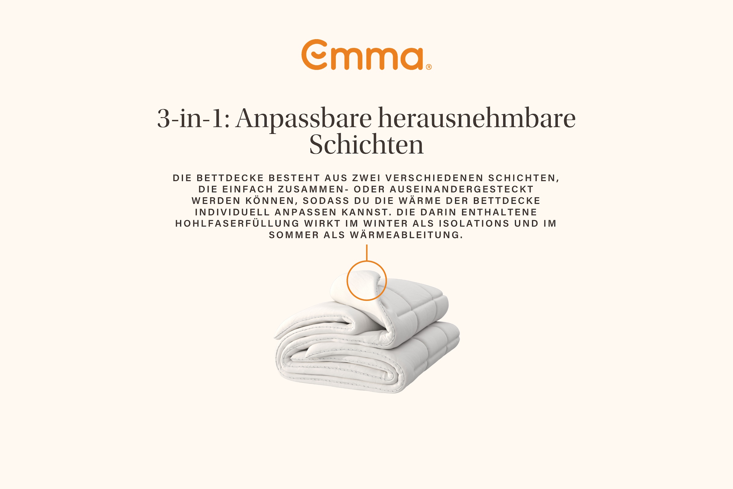Emma Kunstfaserbettdecke »Emma Duo Modulare Decke« 4-Jahreszeiten Füllung Polyester 2 Stk. tlg. Passt sich jeder Jahreszeit optimal an
