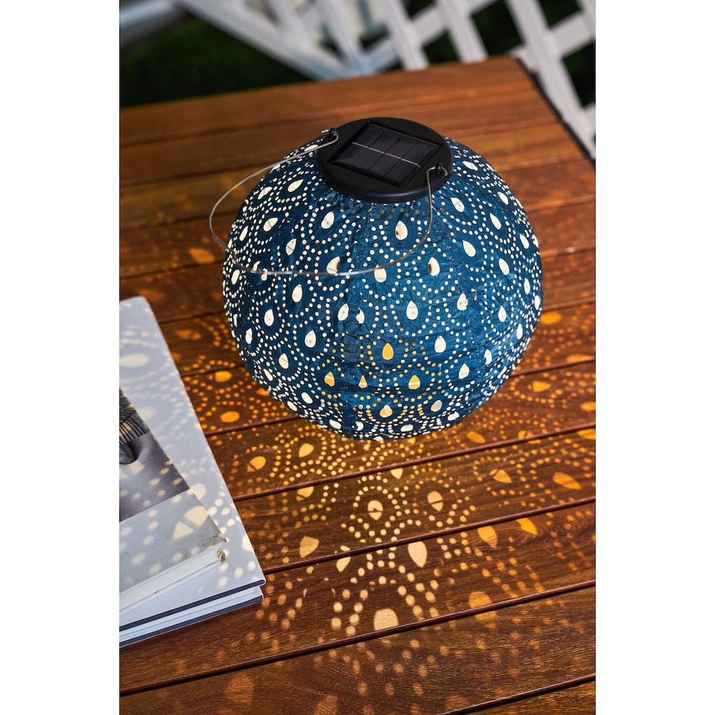 Pauleen LED Laterne »Sunshine Charm Lampion Solar blau Tyvek Vlies«, 1 flammig-flammig