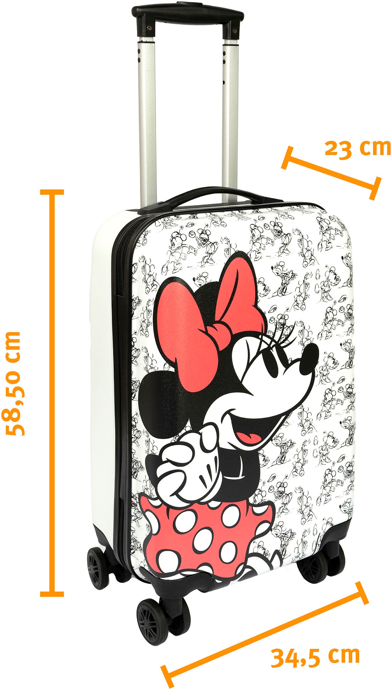 UNDERCOVER Kinderkoffer »Minnie Maus, 59 cm«, 4 St. Rollen, mit TSA-Zahlenschloss