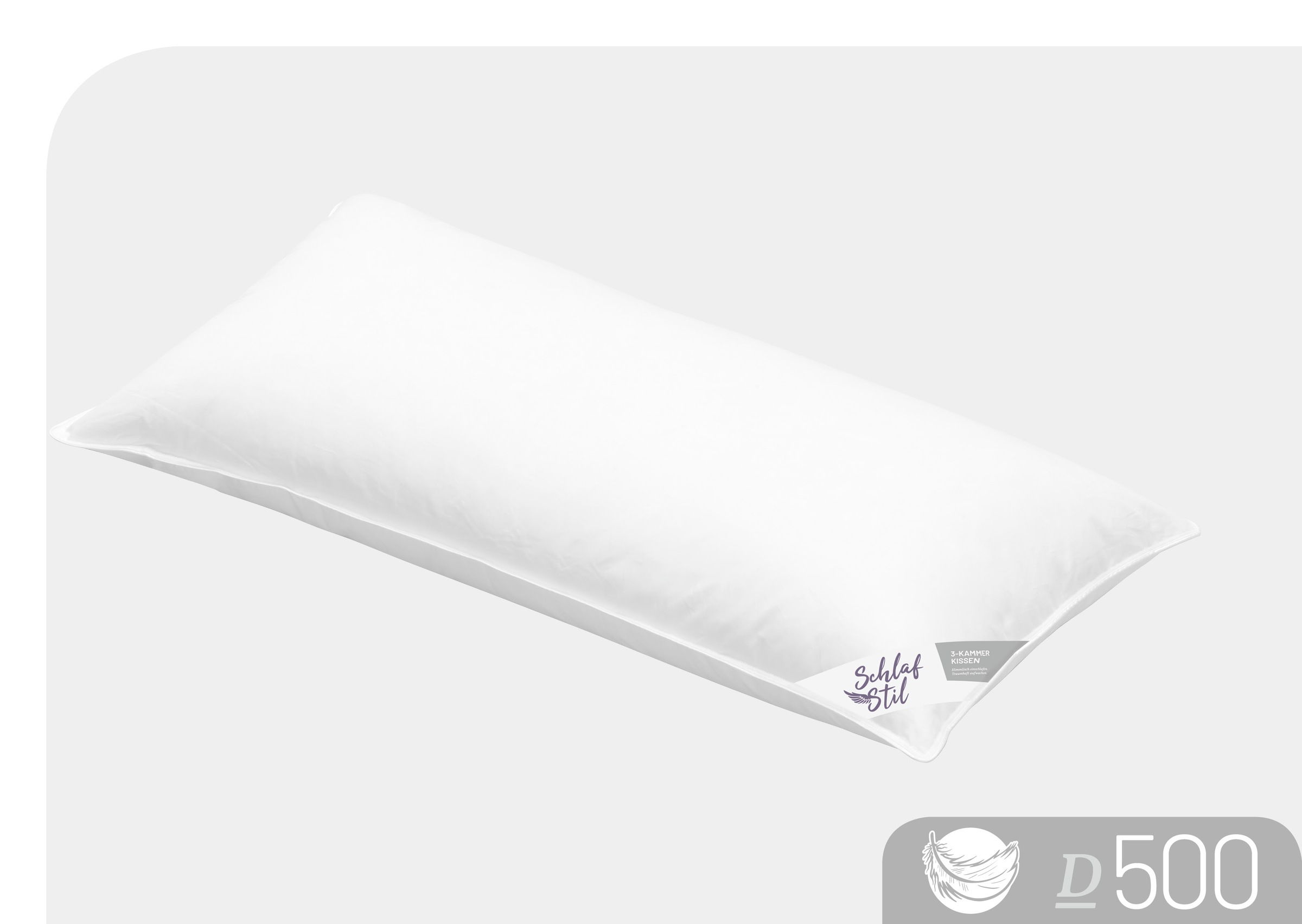 Schlafstil 3-Kammer-Kopfkissen "D500" Füllung: 60% Gänsedaunen, Klasse I, D günstig online kaufen