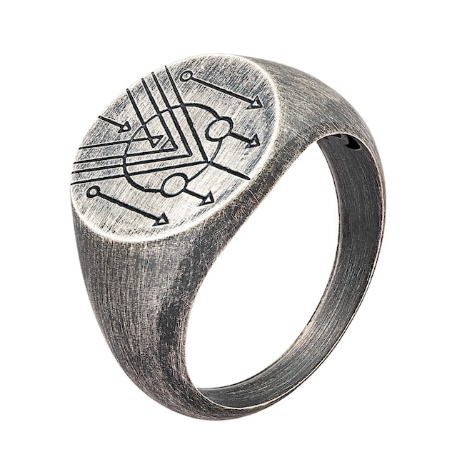 CAÏ Fingerring »925 Silber Siegelring Kreis matt oxidiert Tattoo Motiv« |  BAUR