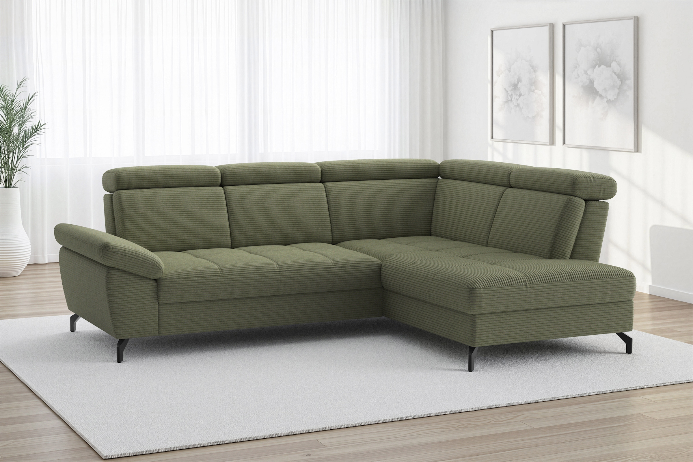 sit&more Ecksofa "Vanity; L-Form, B. 254 cm" Inkl.Sitz-,Kopf-und Armteilverstellung